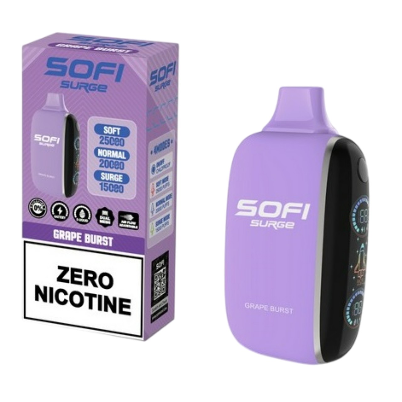 Sofi Surge Zero Nicotine 25000 Puff Disposable Grape Burst Sofi Surge Zero Nicotine 25000 Puff Disposable Grape Burst