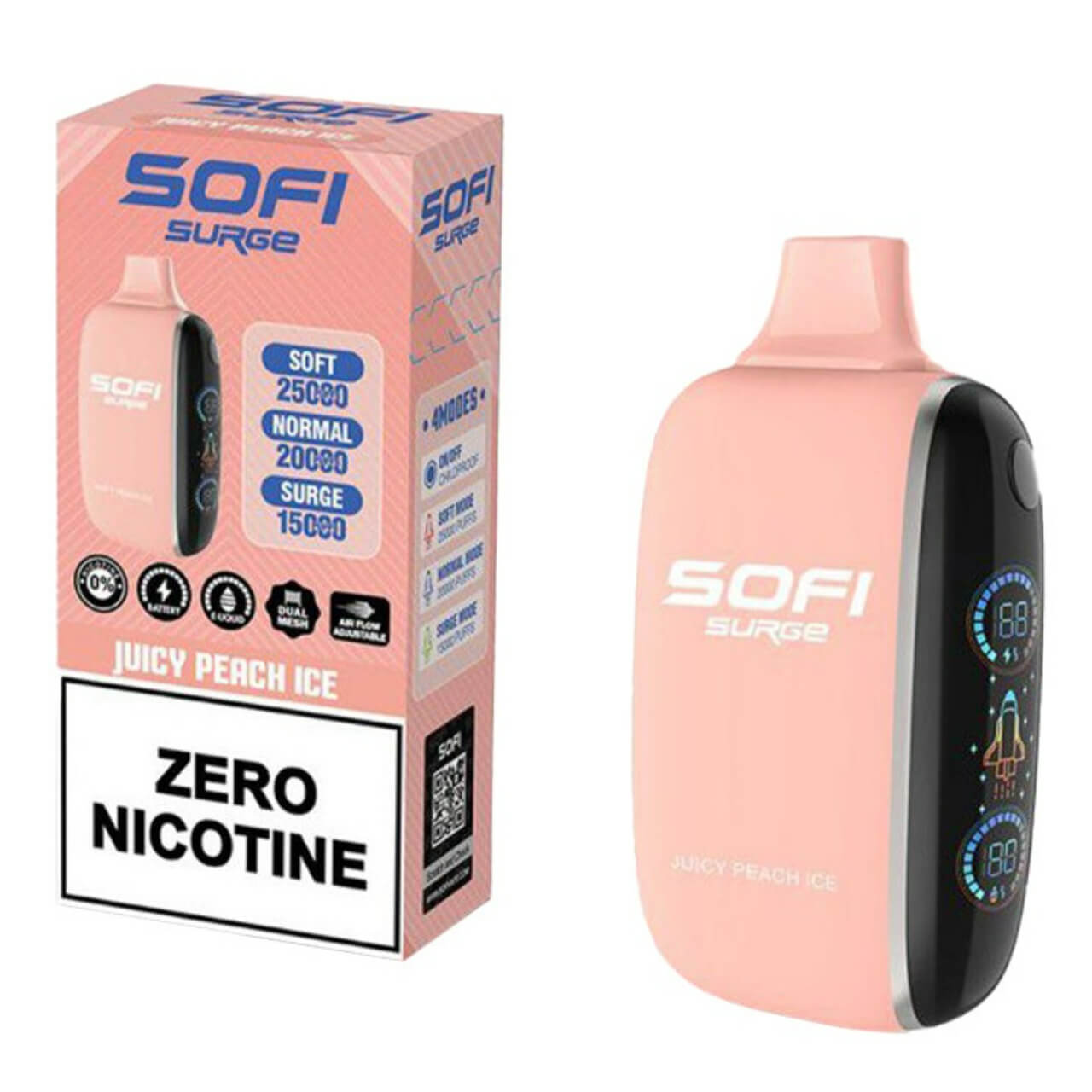 Sofi Surge Zero Nicotine 25000 Puff Disposable Juicy Peach Ice Sofi Surge Zero Nicotine 25000 Puff Disposable Juicy Peach Ice