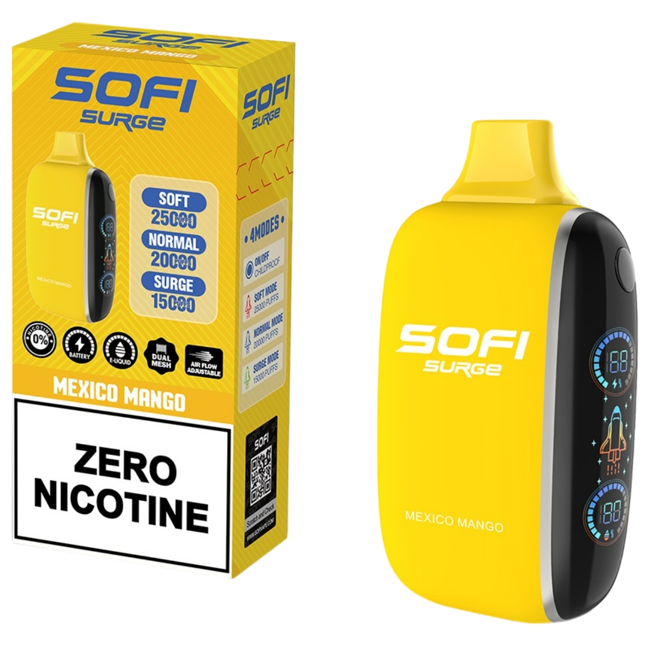 Sofi Surge Zero Nicotine 25,000 Puff Disposable Mexico Mango Sofi Surge Zero Nicotine 25,000 Puff Disposable Mexico Mango