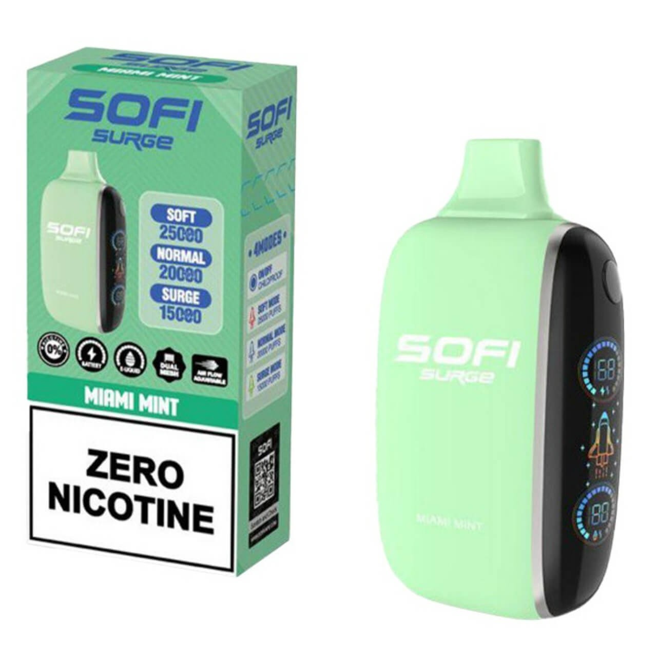 Sofi Surge Zero Nicotine 25000 Puff Disposable Miami Mint Sofi Surge Zero Nicotine 25000 Puff Disposable Miami Mint