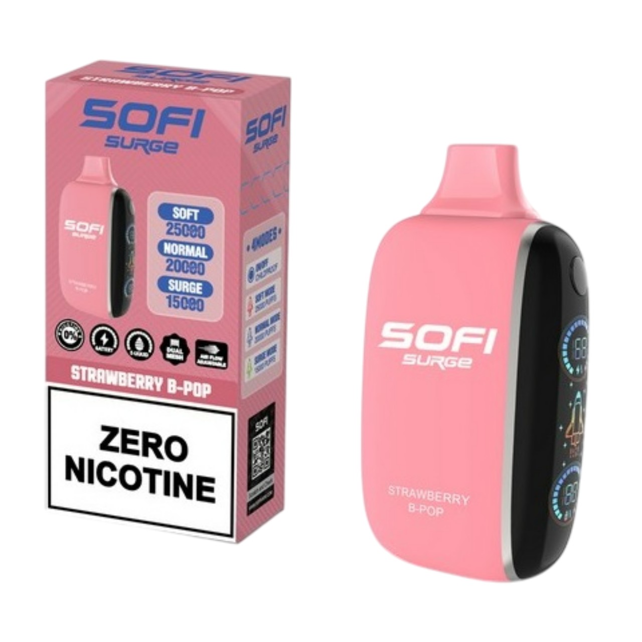 Sofi Surge Zero Nicotine 25000 Puff Disposable Strawberry B Pop Sofi Surge Zero Nicotine 25000 Puff Disposable Strawberry B Pop