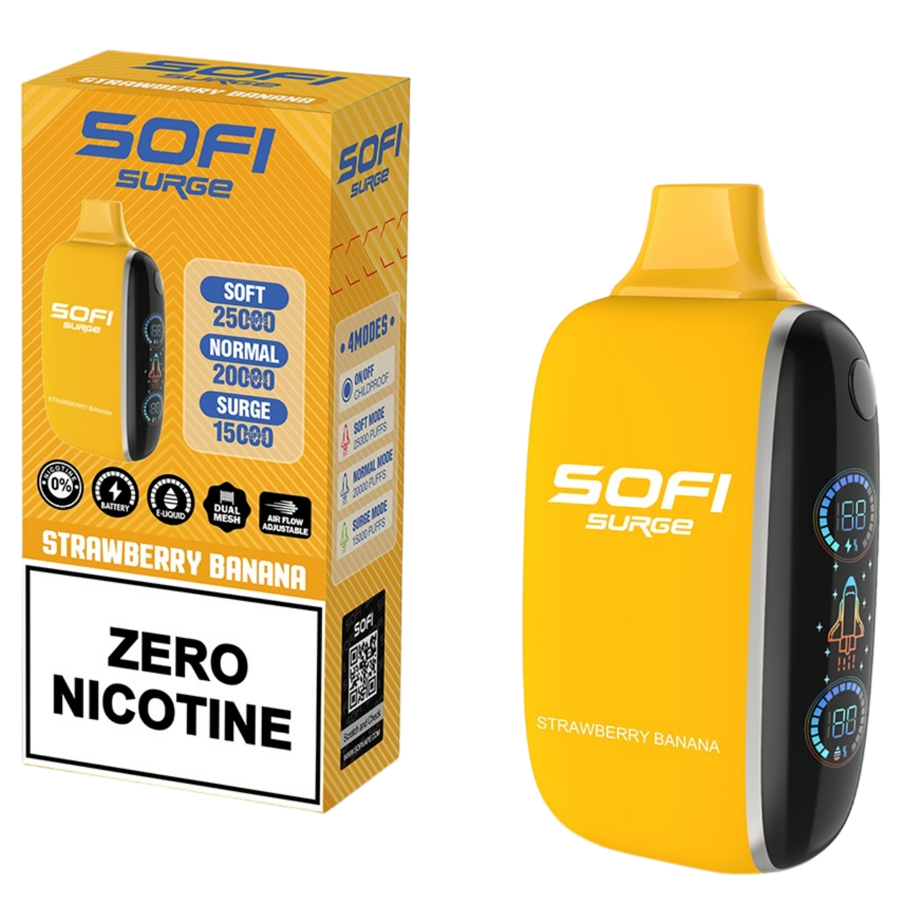Sofi Surge Zero Nicotine 25,000 Puff Disposable Strawberry Banana Sofi Surge Zero Nicotine 25,000 Puff Disposable Strawberry Banana