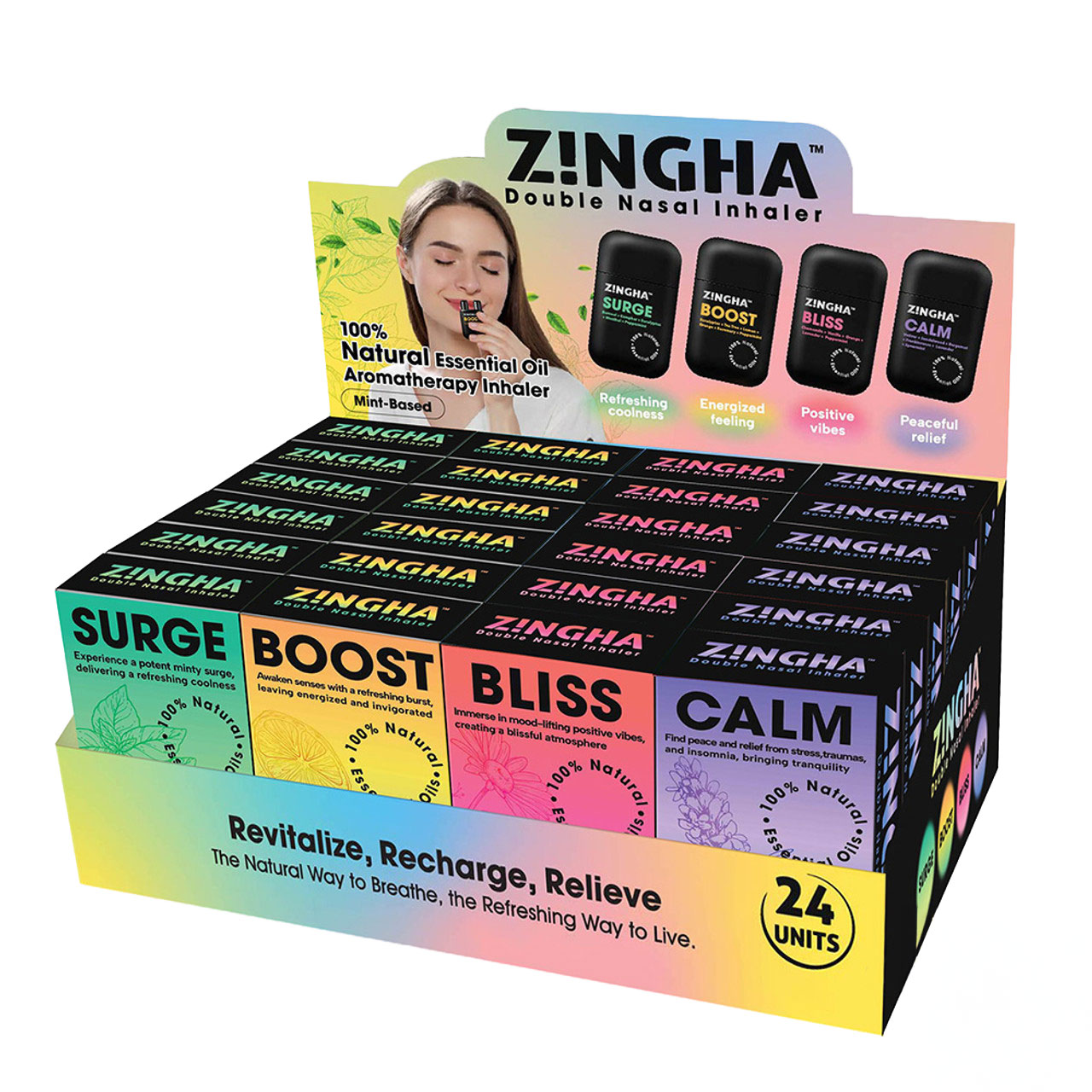 Zingha Double Nasal Inhaler Surge Boost Bliss Calm - 24PK
