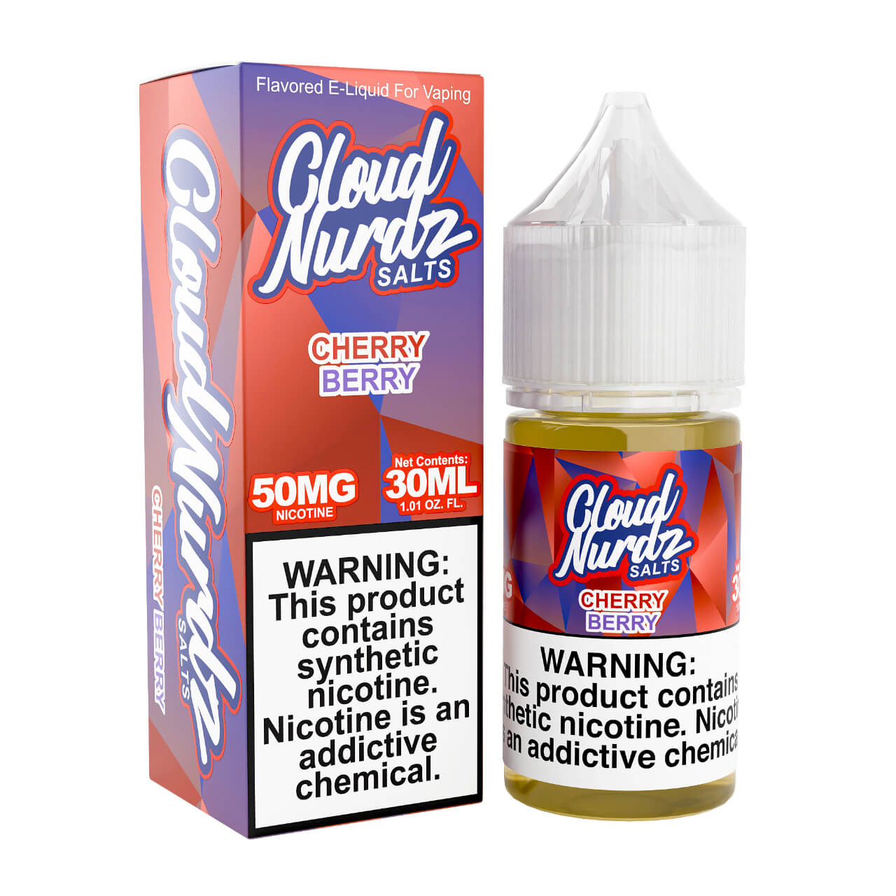 Cloud Nurdz Salts Cherry Berry Synthetic Nicotine 30ml E-Juice 50mg