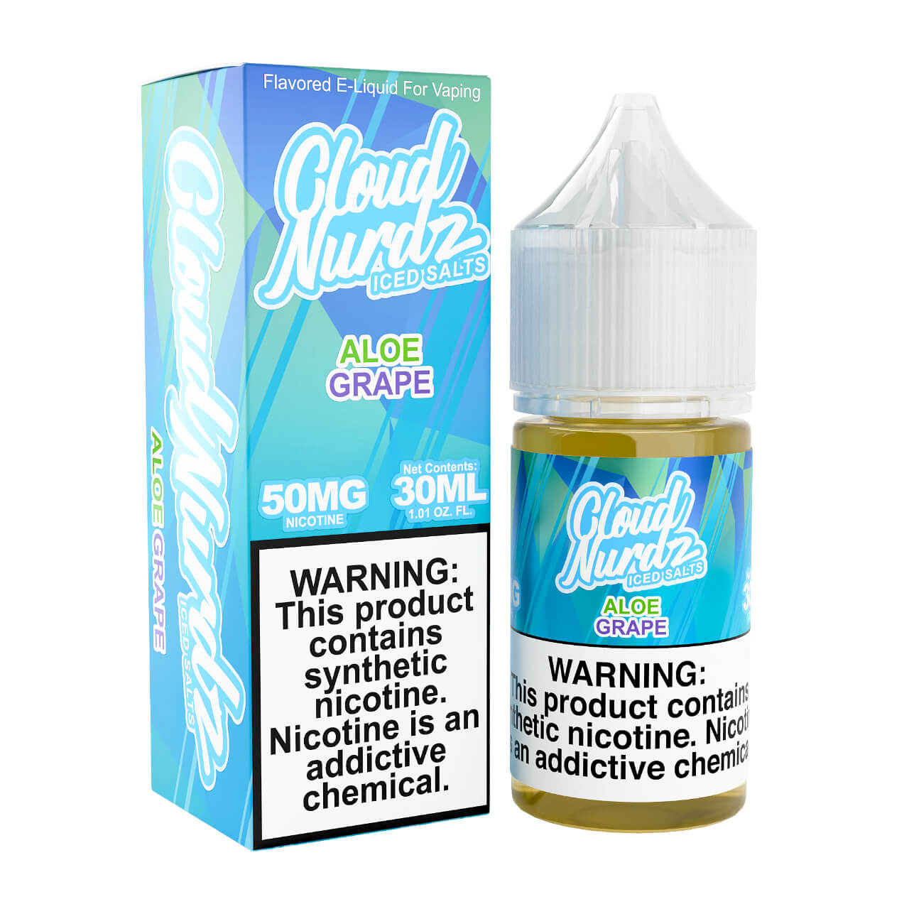 Cloud Nurdz Salts Iced Aloe Grape Synthetic Nicotine 30ml E-Juice 50mg