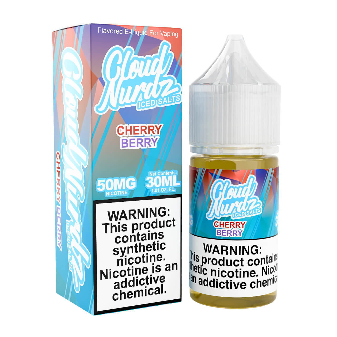 Cloud Nurdz Salts Iced Cherry Berry Synthetic Nicotine 30ml E-Juice 50mg