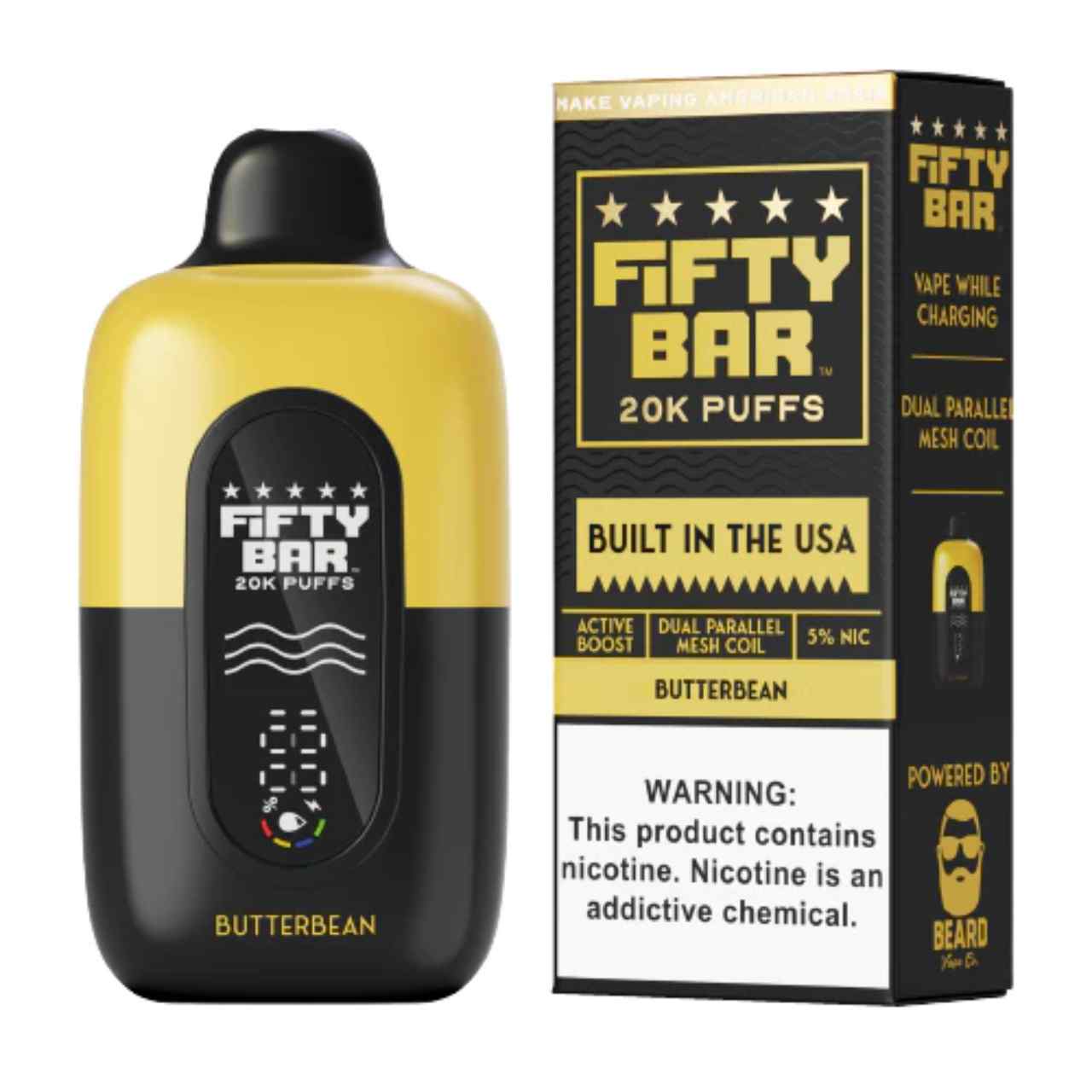 Fifty Bar V2 20000 Puff Disposable Black Series Butterbean Fifty Bar V2 20000 Puff Disposable Black Series Butterbean