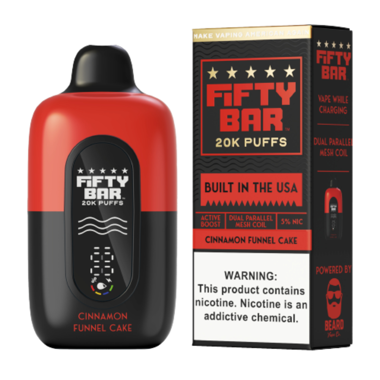 Fifty Bar V2 20000 Puff Disposable Black Series - Cinnamon Funnel Cake Fifty Bar V2 20000 Puff Disposable Black Series - Cinnamon Funnel Cake