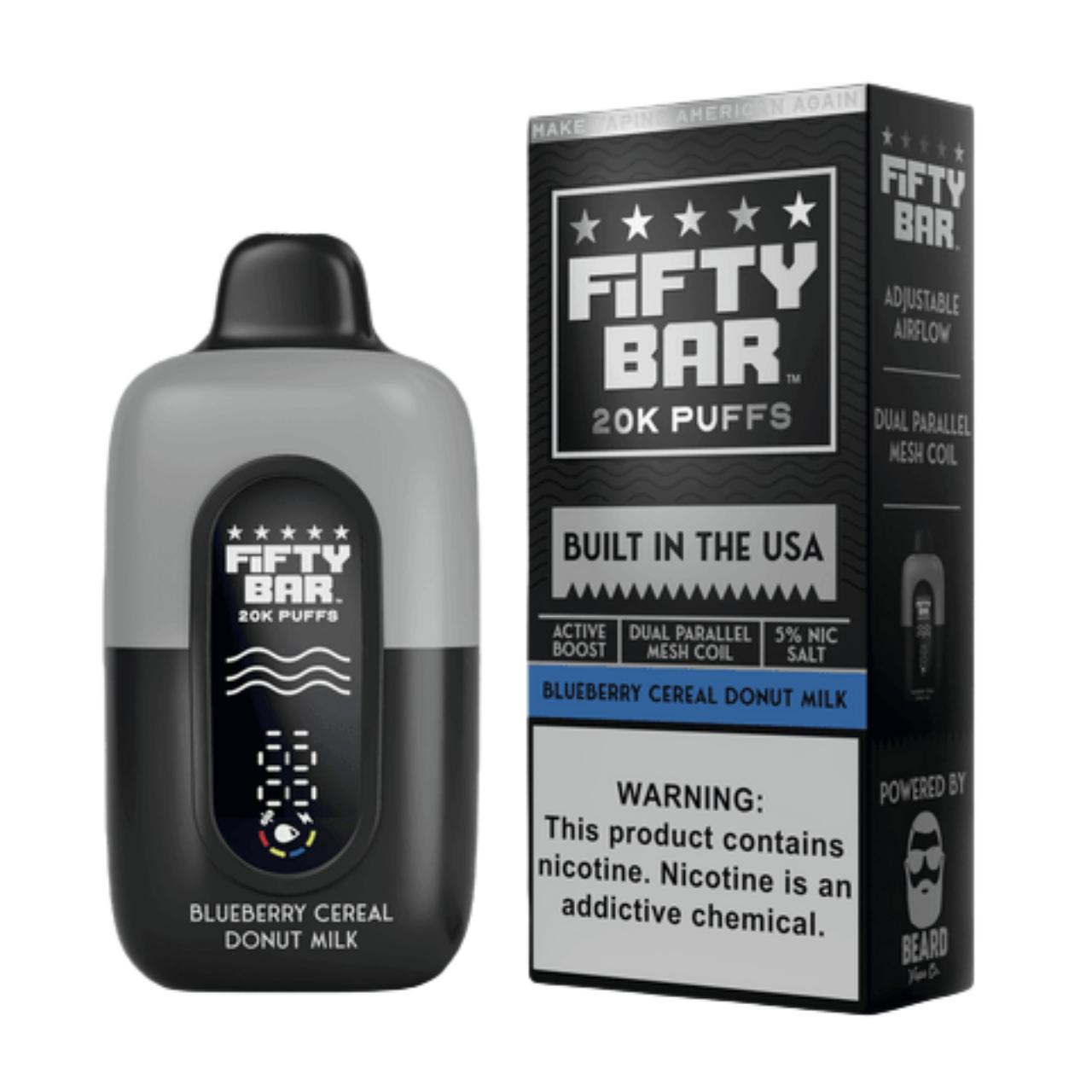 Fifty Bar V2 20000 Puff Disposable Blueberry Cereal Donut Milk Fifty Bar V2 20000 Puff Disposable Blueberry Cereal Donut Milk
