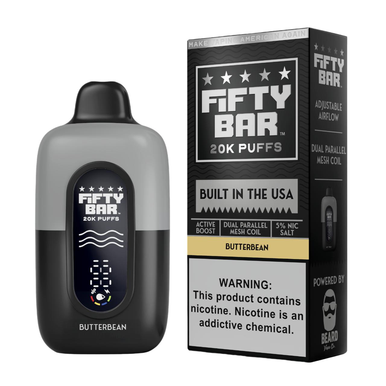 Fifty Bar V2 20000 Puff Disposable Butterbean - Black Series Fifty Bar V2 20000 Puff Disposable Butterbean - Black Series