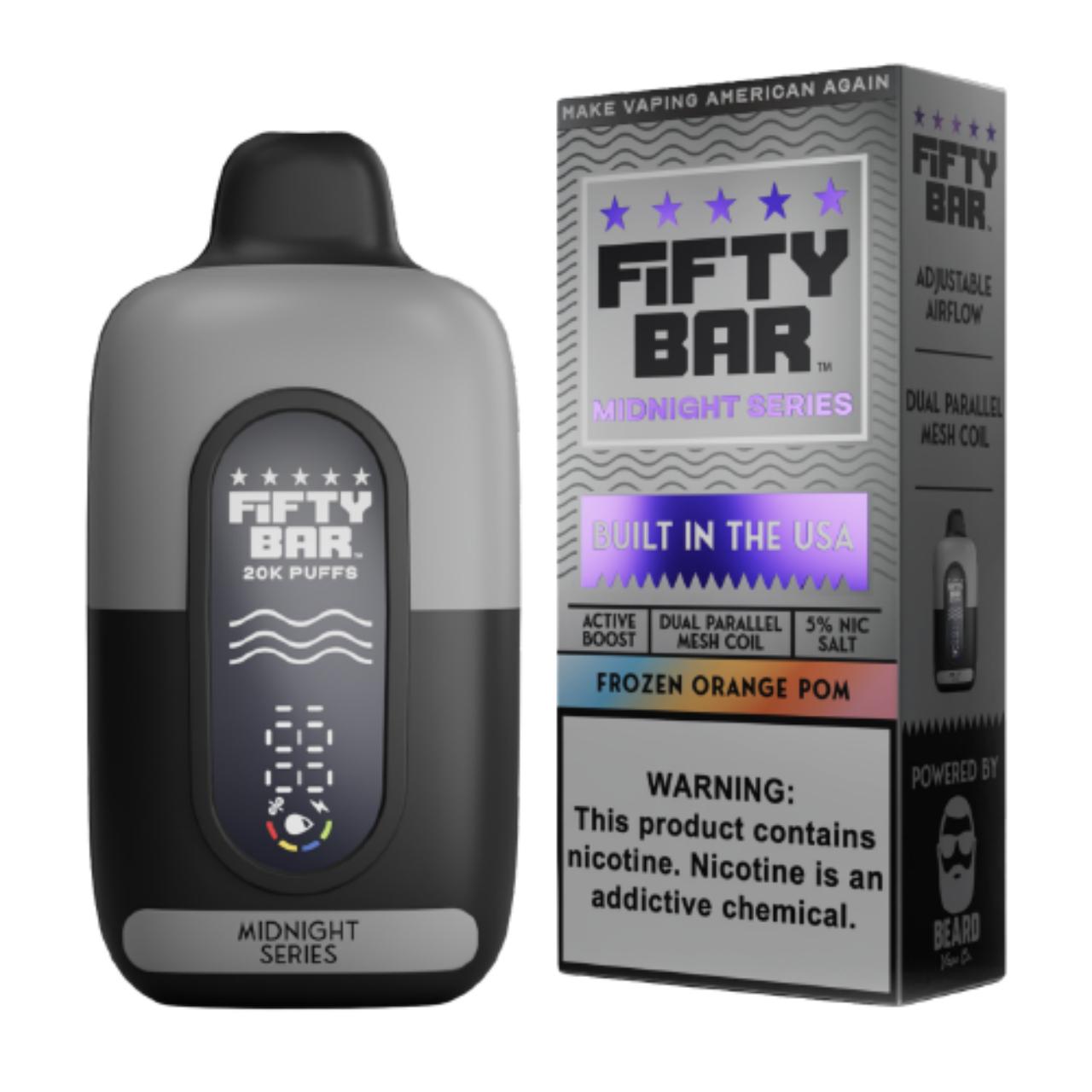 Fifty Bar V2 20000 Puff Disposable Frozen Orange POM - Midnight Series Fifty Bar V2 20000 Puff Disposable Frozen Orange POM - Midnight Series