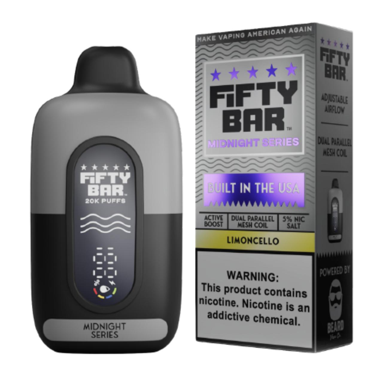 Fifty Bar V2 20000 Puff Disposable Limoncello - Midnight Series Fifty Bar V2 20000 Puff Disposable Limoncello - Midnight Series