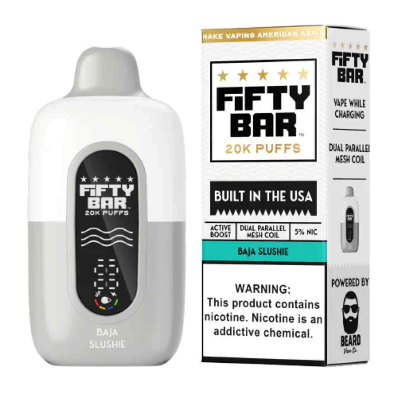 Fifty Bar V2 20000 Puff Disposable White Series Baja Slushie Fifty Bar V2 20000 Puff Disposable White Series Baja Slushie