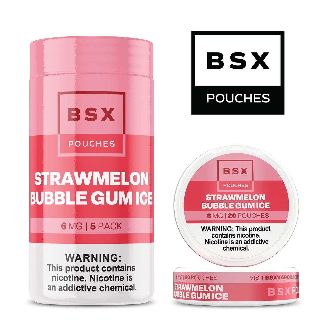 Glas BSX Nicotine Pouches Strawmelon Strawmelon Bubblegum Ice