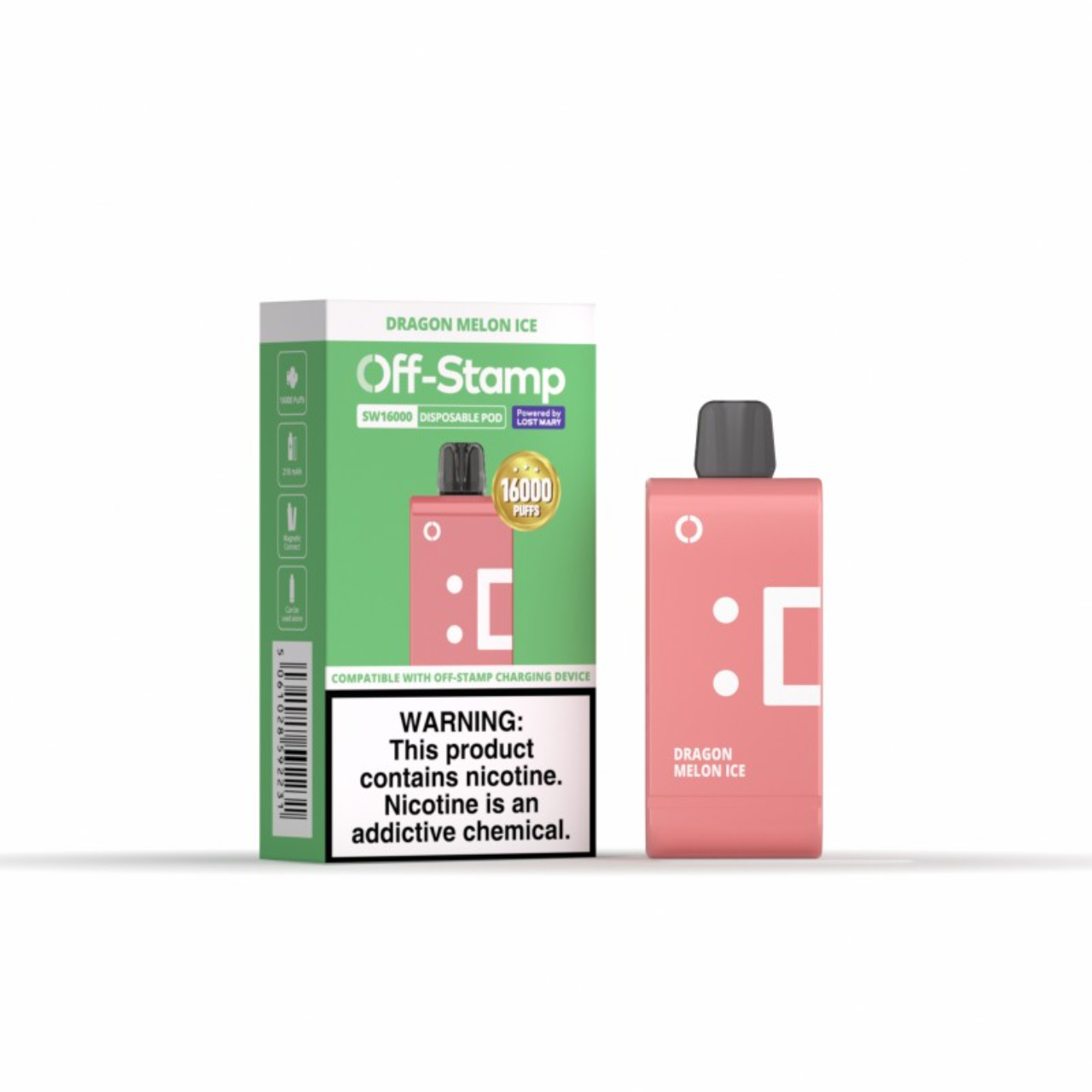 Off Stamp SW16000 16,000 Puff Disposable Replacement Pod Cartridge - 1PK DRAGON-MELON-ICE Off Stamp SW16000 16,000 Puff Disposable Replacement Pod Cartridge - 1PK DRAGON-MELON-ICE