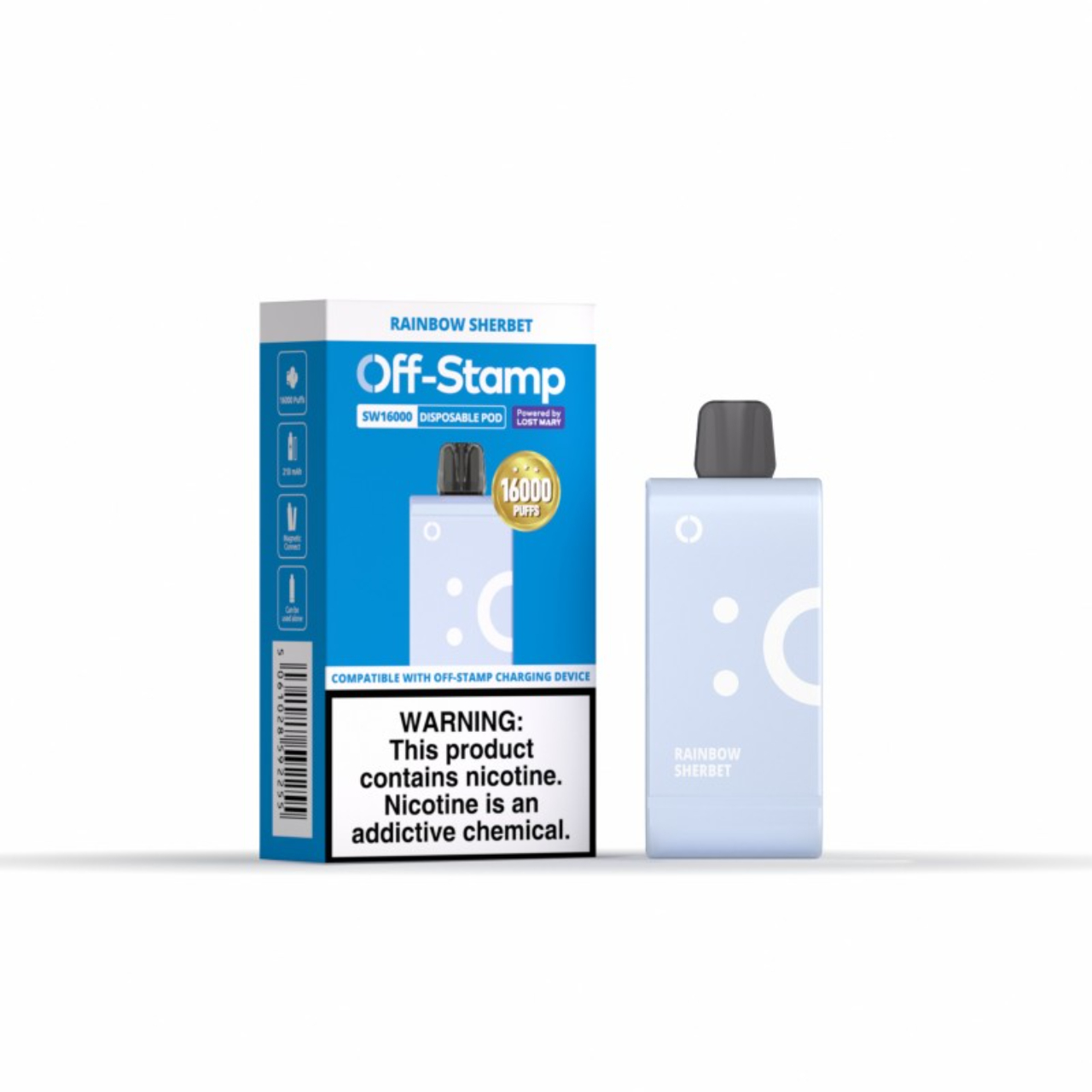 Off Stamp SW16000 16,000 Puff Disposable Replacement Pod Cartridge - 1PK RAINBOW-SHERBET Off Stamp SW16000 16,000 Puff Disposable Replacement Pod Cartridge - 1PK RAINBOW-SHERBET