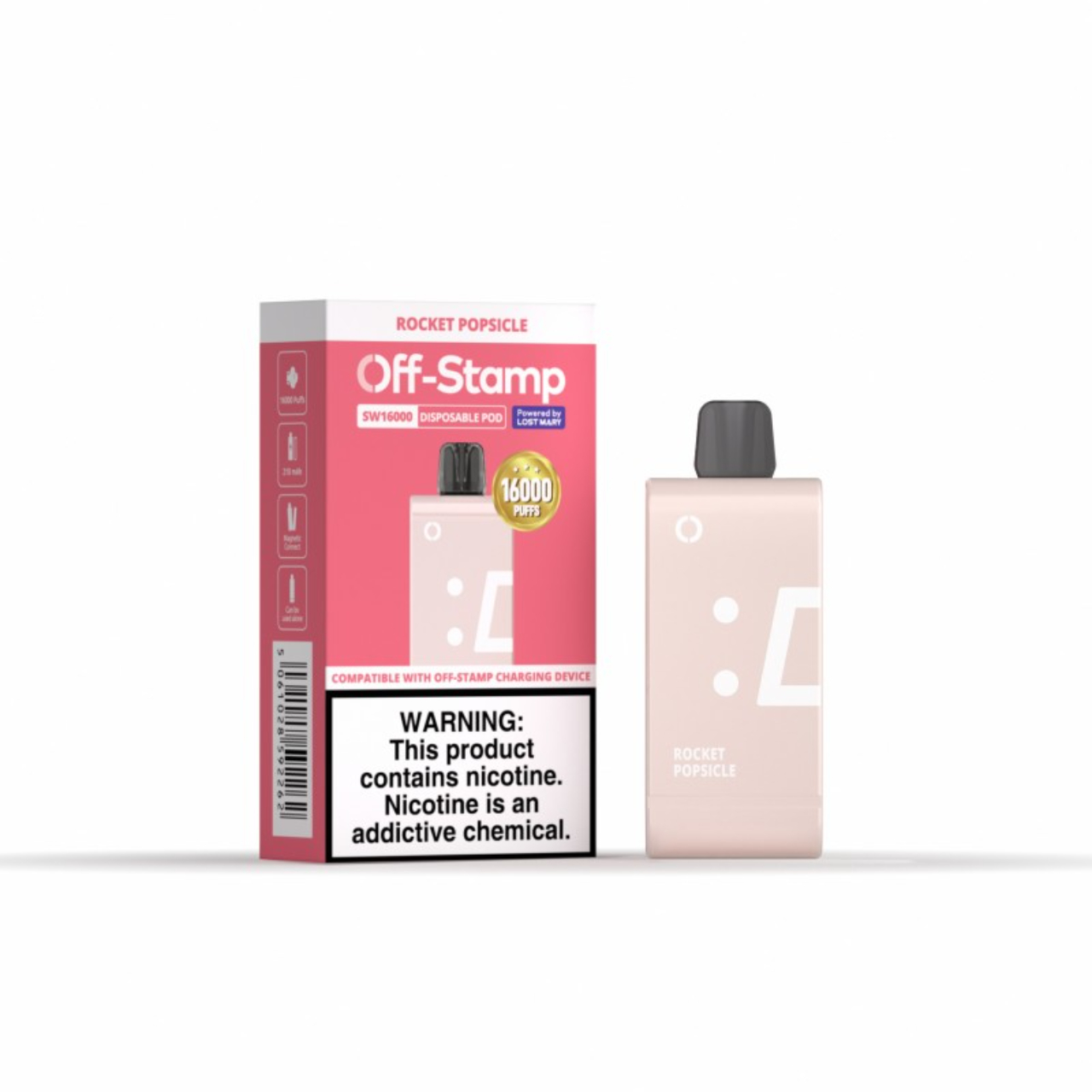 Off Stamp SW16000 16,000 Puff Disposable Replacement Pod Cartridge - 1PK ROCKET-POPSICLE Off Stamp SW16000 16,000 Puff Disposable Replacement Pod Cartridge - 1PK ROCKET-POPSICLE