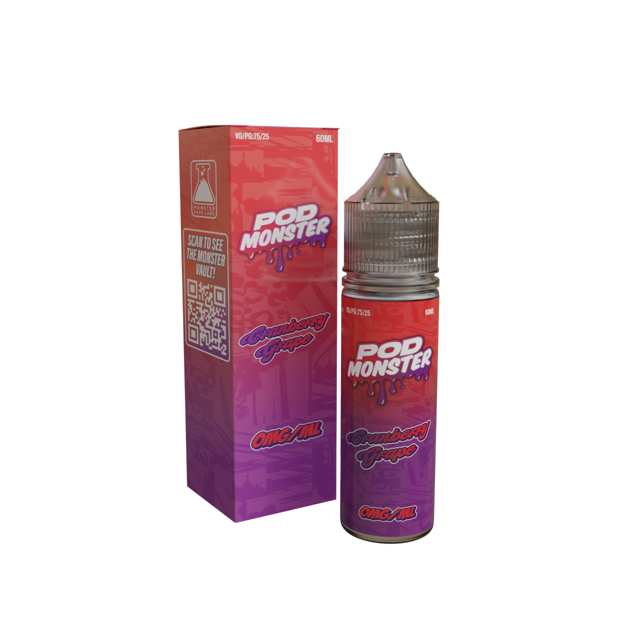 Pod Monster Cranberry Grape Salt 60ml E-Juice 0mg Pod Monster Cranberry Grape Salt 60ml E-Juice 0mg