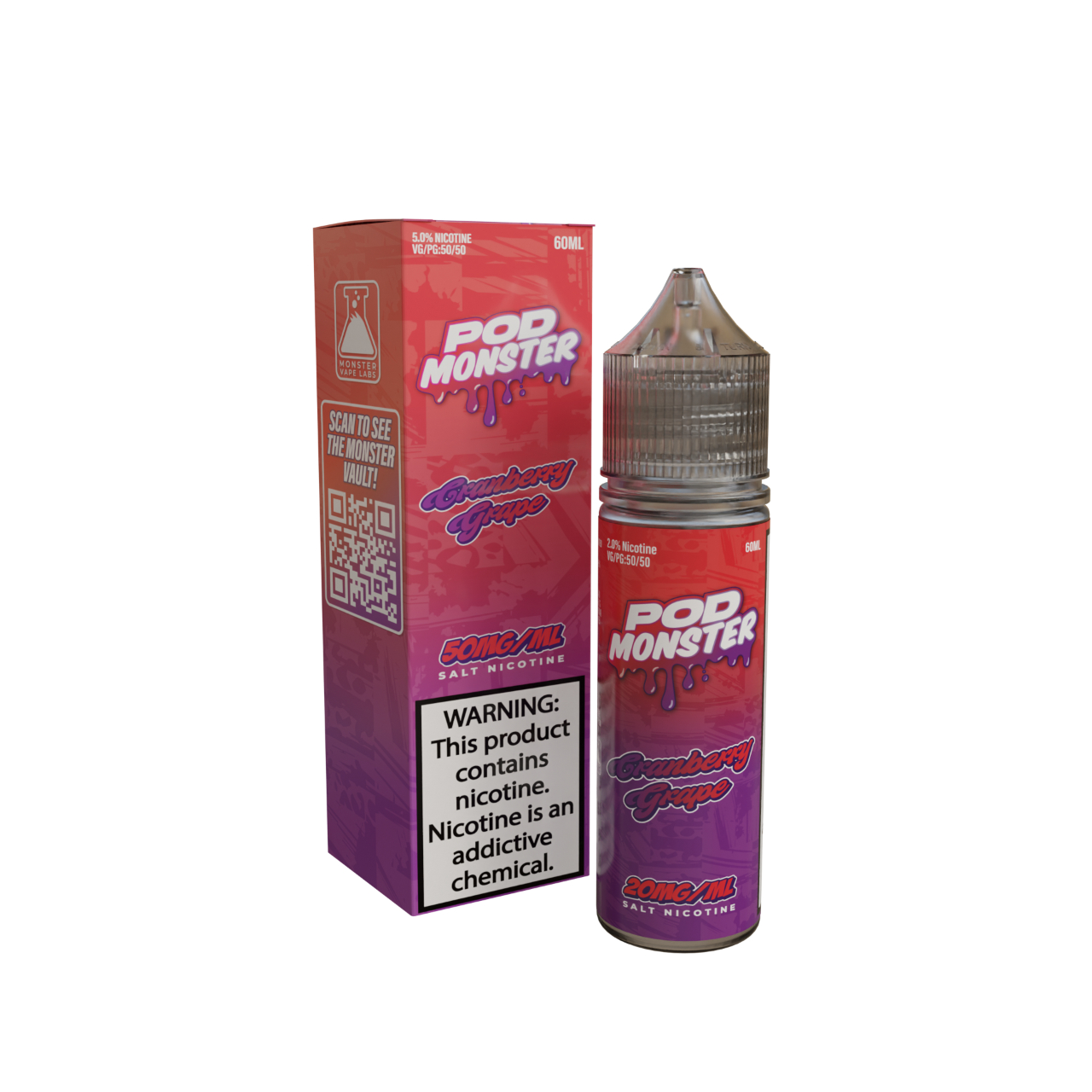 Pod Monster Cranberry Grape Salt 60ml E-Juice 50mg Pod Monster Cranberry Grape Salt 60ml E-Juice 50mg