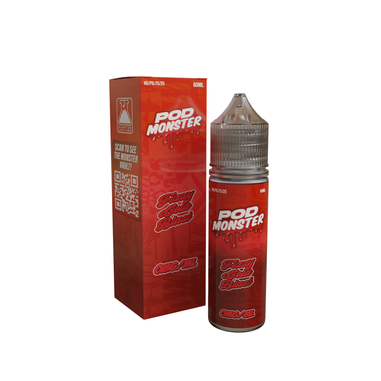 Pod Monster Fizzy Cola Blast Salt 60ml E-Juice 0mg Pod Monster Fizzy Cola Blast Salt 60ml E-Juice 0mg