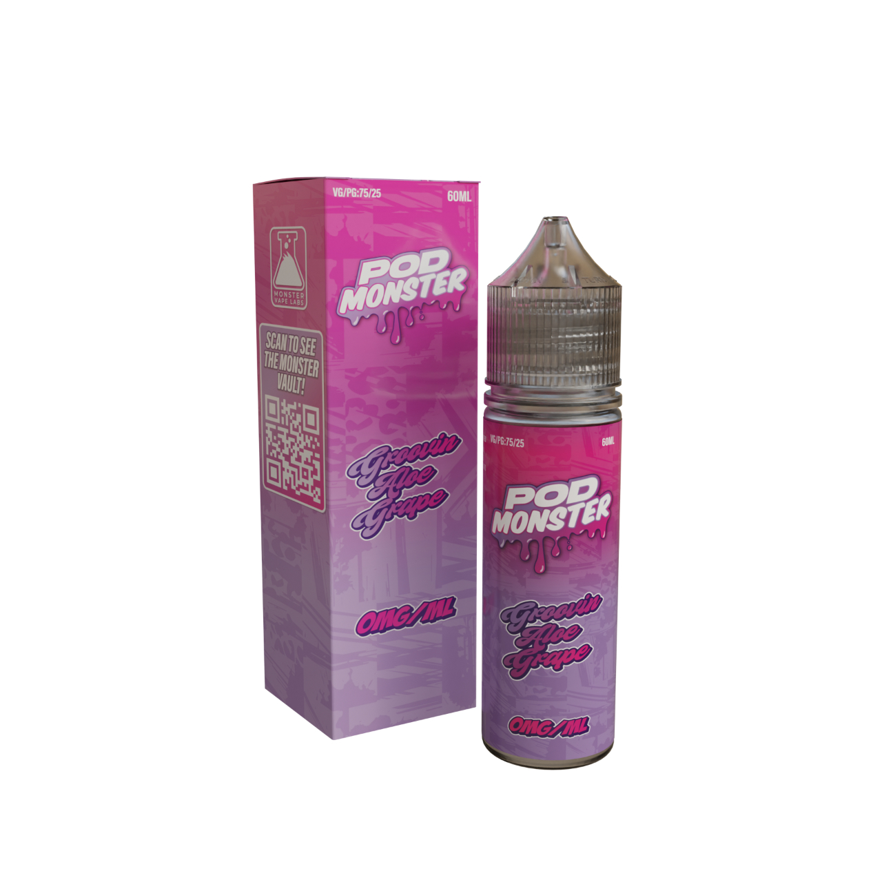 Pod Monster Groovin Aloe Grape Salt 60ml E-Juice 0mg Pod Monster Groovin Aloe Grape Salt 60ml E-Juice 0mg