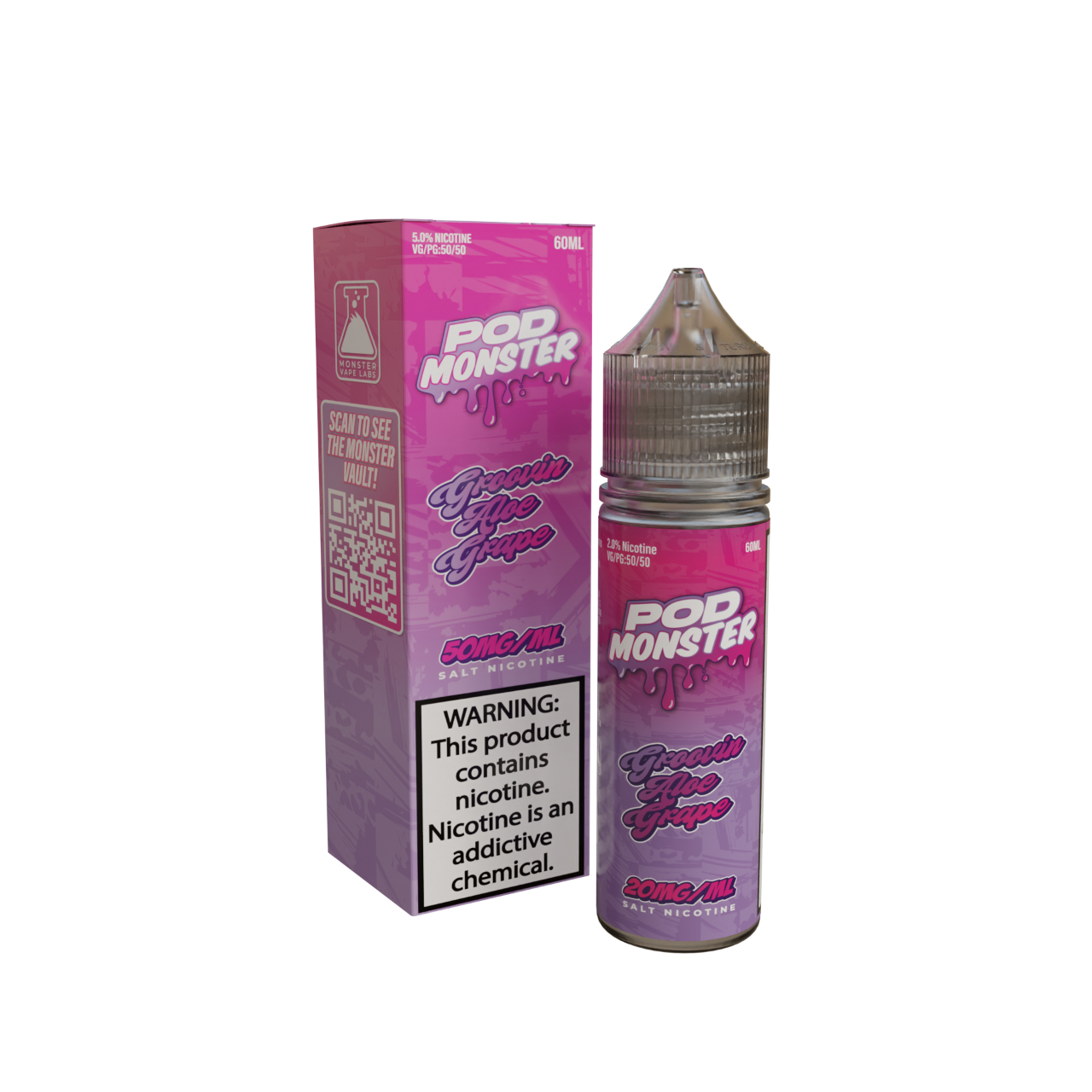 Pod Monster Groovin Aloe Grape Salt 60ml E-Juice 50mg Pod Monster Groovin Aloe Grape Salt 60ml E-Juice 50mg