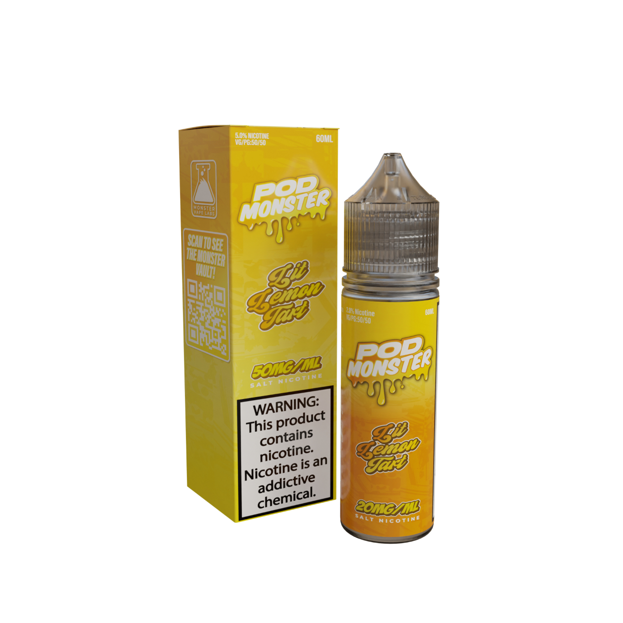 Pod Monster Lit Lemon Tart Salt 60ml E-Juice 50mg Pod Monster Lit Lemon Tart Salt 60ml E-Juice 50mg