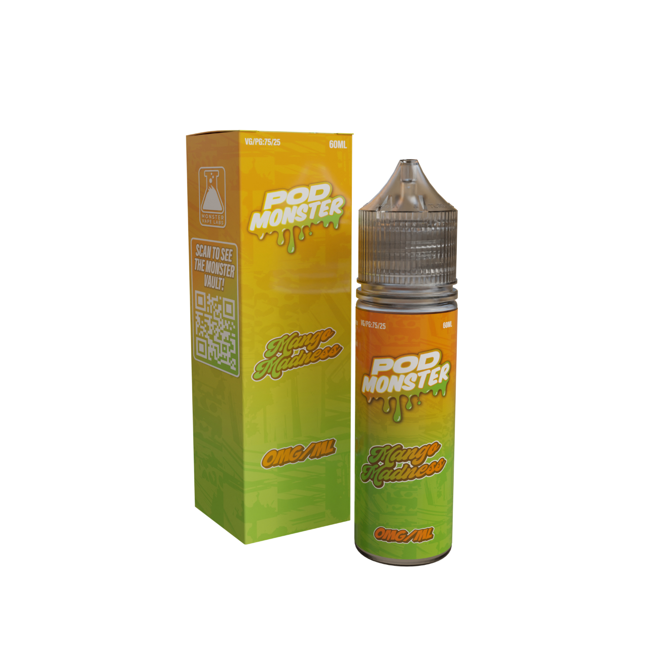 Pod Monster Mango Madness Salt 60ml E-Juice 0mg Pod Monster Mango Madness Salt 60ml E-Juice 0mg