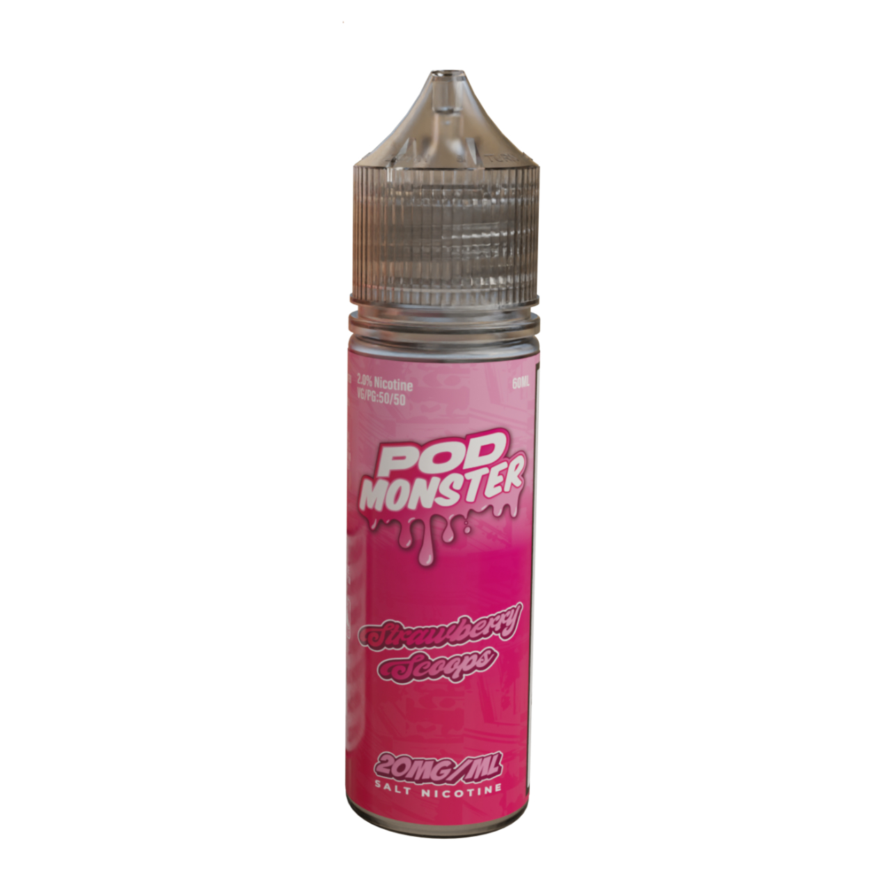 Pod Monster Strawberry Scoops Salt 60ml E-Juice 20mg Pod Monster Strawberry Scoops Salt 60ml E-Juice 20mg