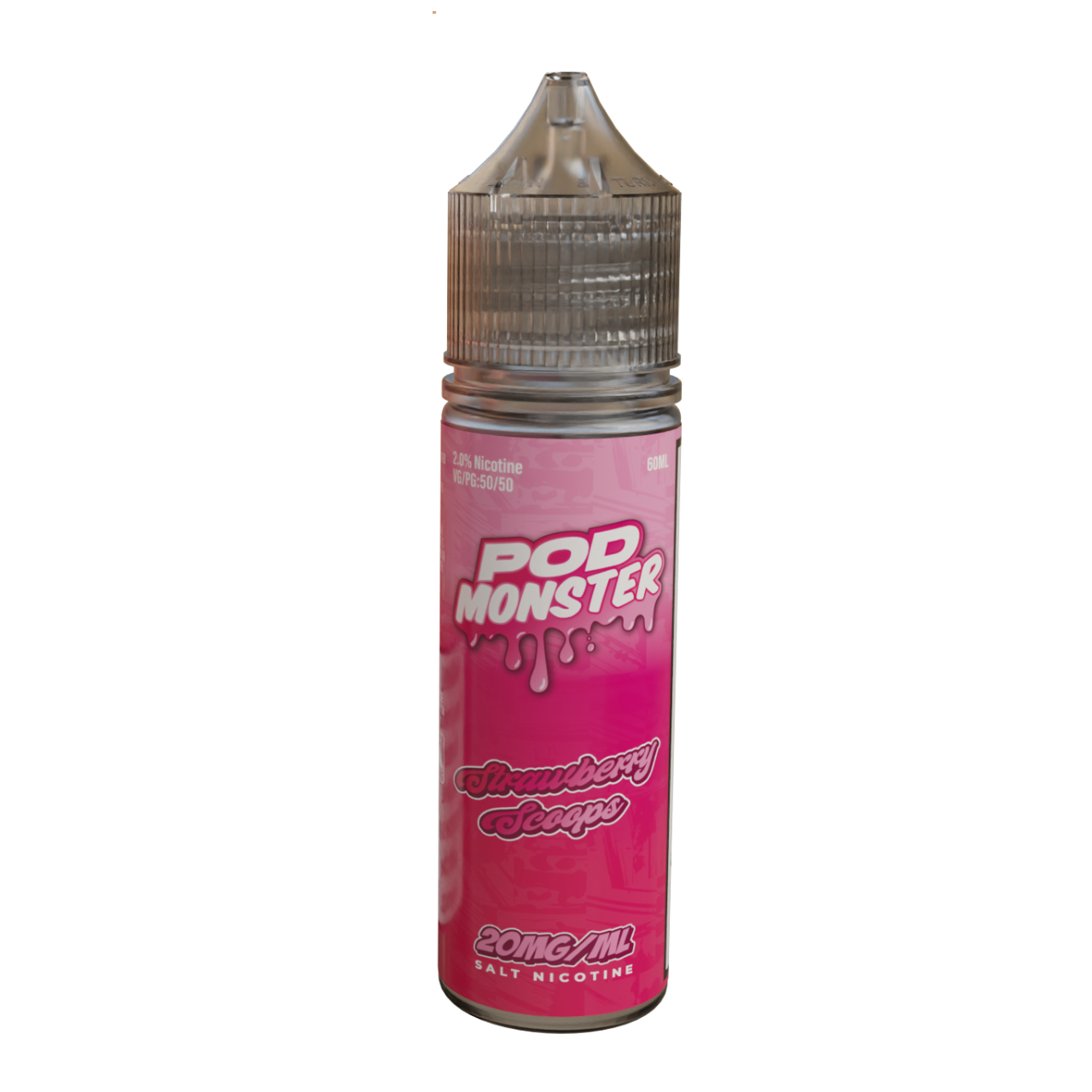 Pod Monster Strawberry Scoops Salt 60ml E-Juice 50mg Pod Monster Strawberry Scoops Salt 60ml E-Juice 50mg