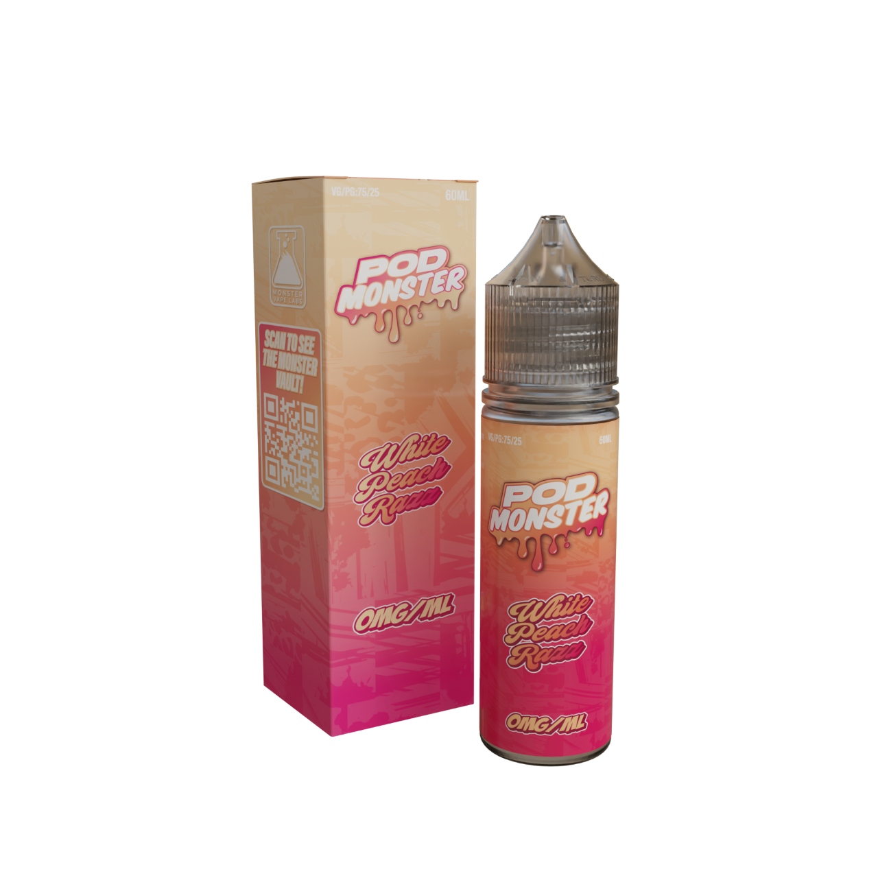 Pod Monster White Peach Razz Salt 60ml E-Juice 0mg Pod Monster White Peach Razz Salt 60ml E-Juice 0mg