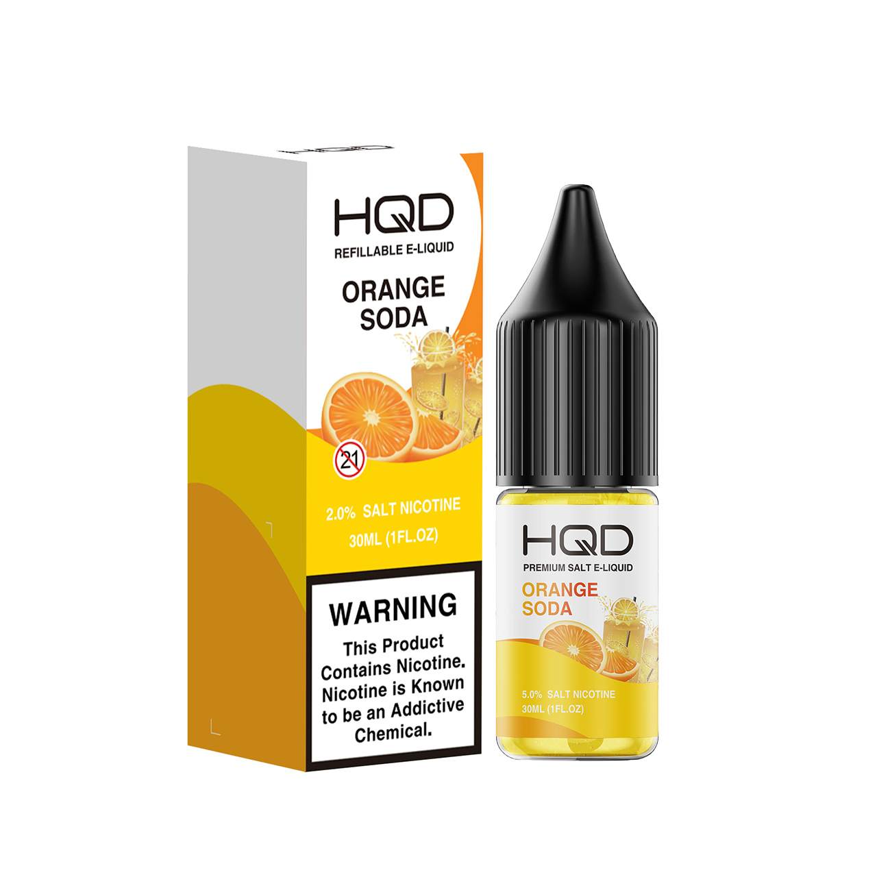 HQD Premium Salt Orange Soda 30ml E-Juice HQD Premium Salt Orange Soda 30ml E-Juice