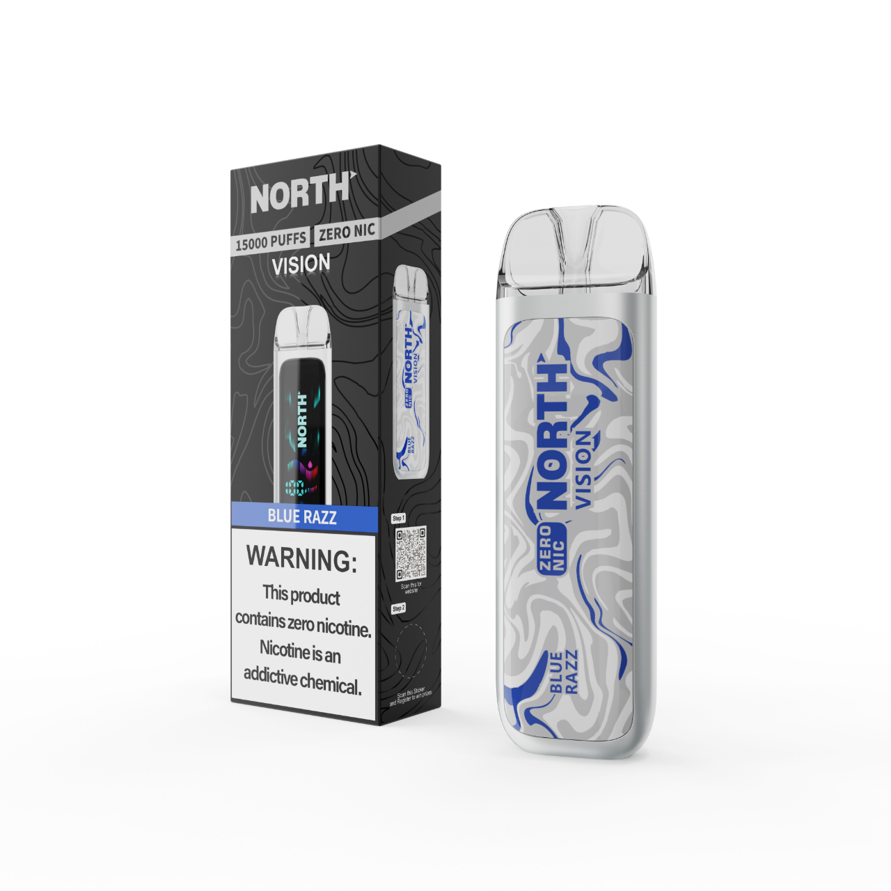 North Vision 15000 Puff Zero Nicotine Disposable Blue Razz North Vision 15000 Puff Zero Nicotine Disposable Blue Razz