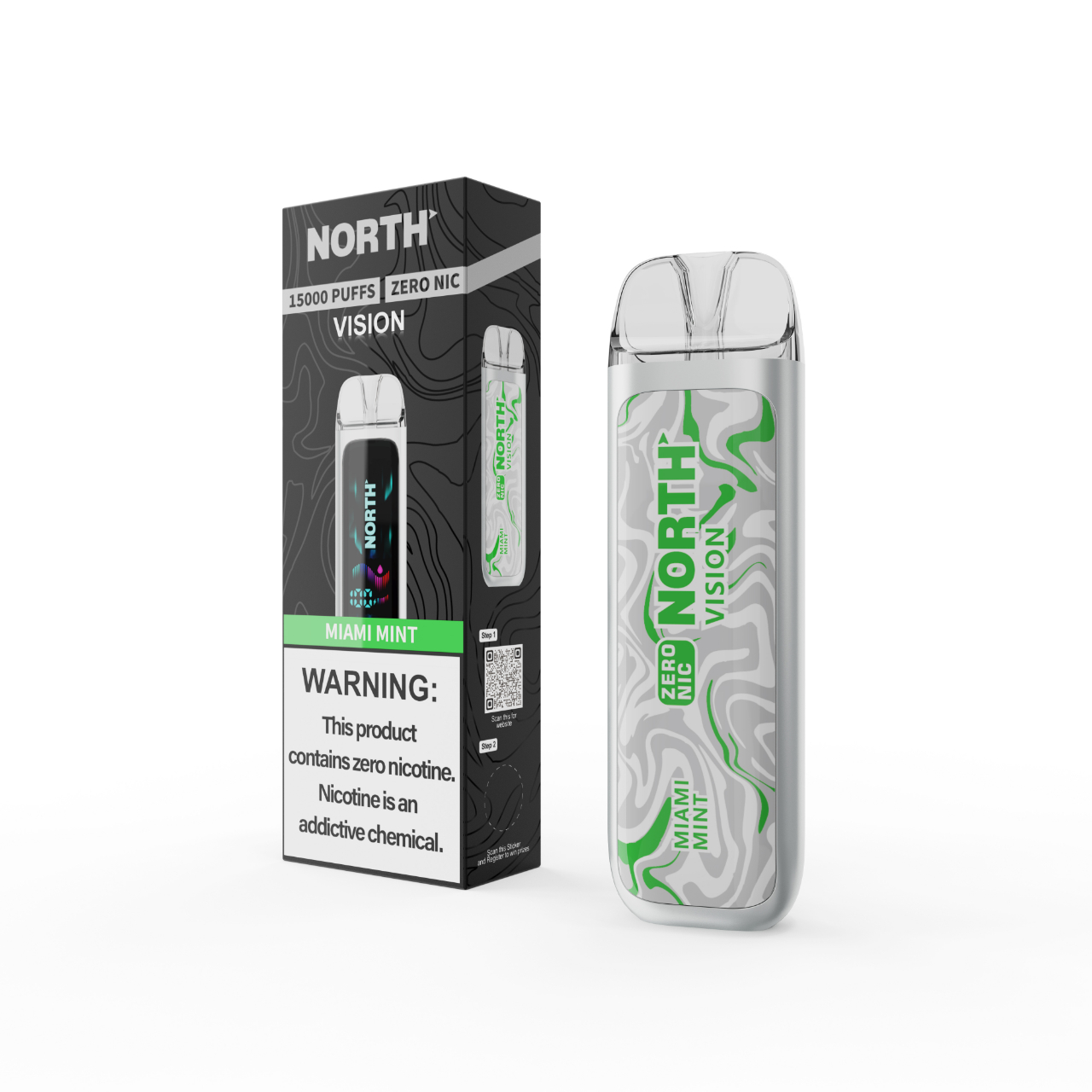 North Vision 15000 Puff Zero Nicotine Disposable Miami Mint North Vision 15000 Puff Zero Nicotine Disposable Miami Mint