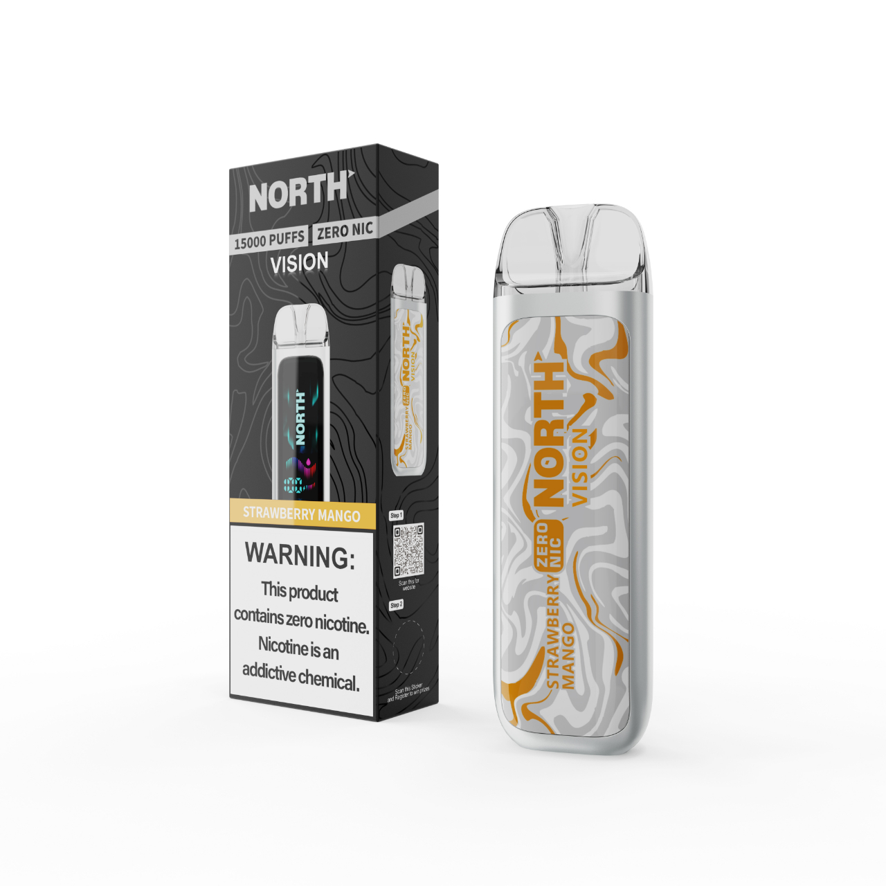 North Vision 15000 Puff Zero Nicotine Disposable Strawberry Mango North Vision 15000 Puff Zero Nicotine Disposable Strawberry Mango
