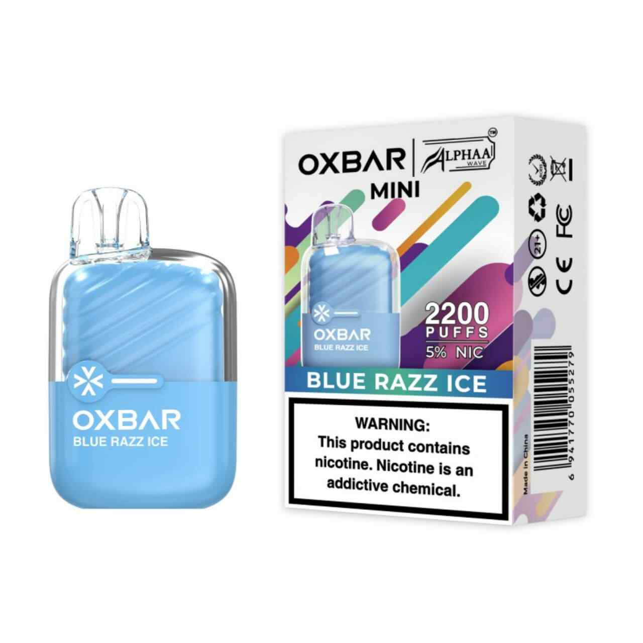 OXBAR x Alphaa Wave Mini 2200 Puff Disposable Blue Razz Ice OXBAR x Alphaa Wave Mini 2200 Puff Disposable Blue Razz Ice