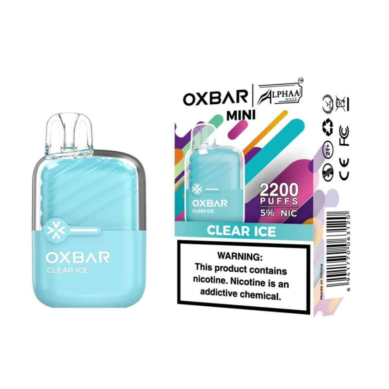 OXBAR x Alphaa Wave Mini 2200 Puff Disposable Clear Ice OXBAR x Alphaa Wave Mini 2200 Puff Disposable Clear Ice