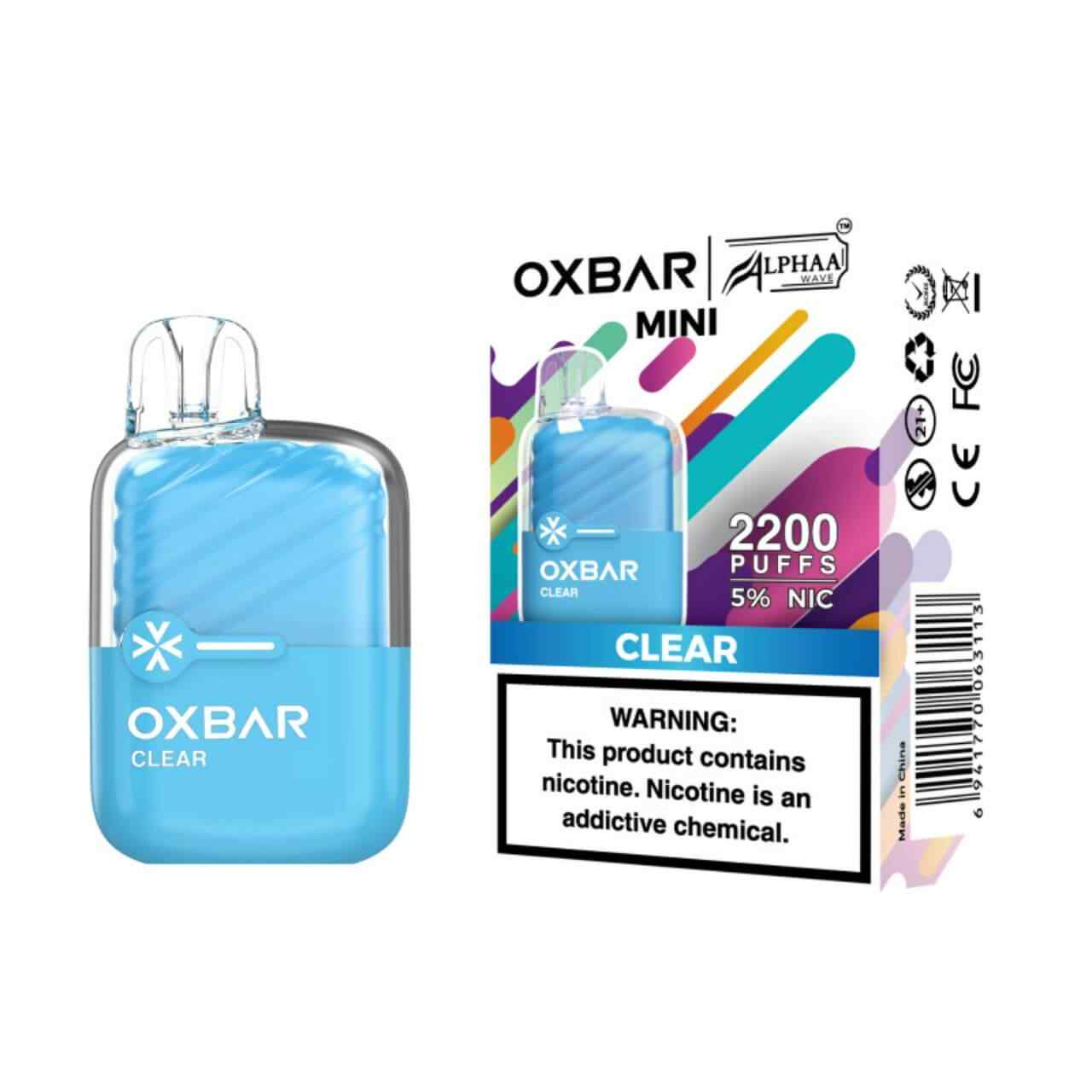 OXBAR x Alphaa Wave Mini 2200 Puff Disposable Clear OXBAR x Alphaa Wave Mini 2200 Puff Disposable Clear