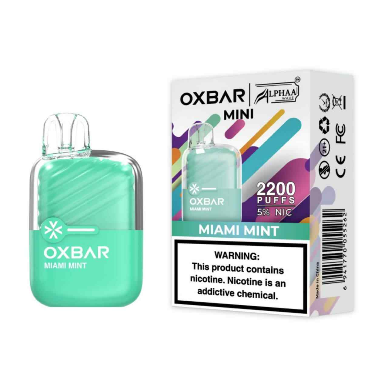 OXBAR x Alphaa Wave Mini 2200 Puff Disposable Miami Mint OXBAR x Alphaa Wave Mini 2200 Puff Disposable Miami Mint