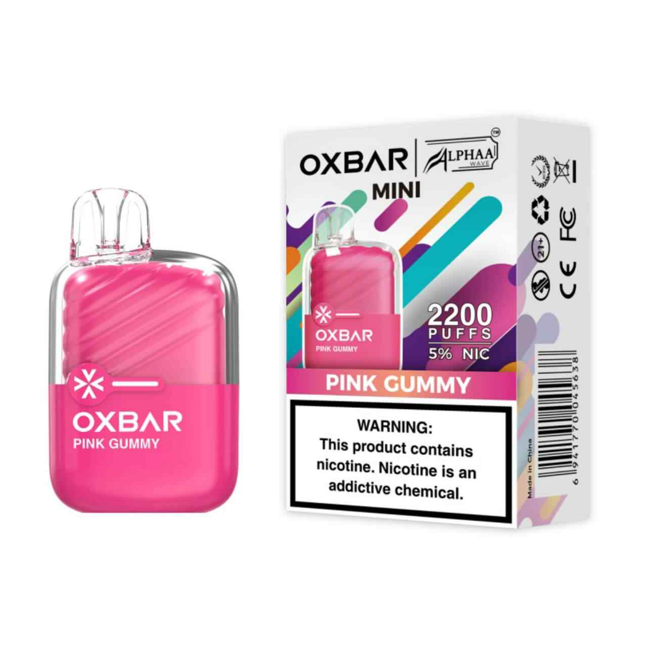 OXBAR x Alphaa Wave Mini 2200 Puff Disposable Pink Gummy OXBAR x Alphaa Wave Mini 2200 Puff Disposable Pink Gummy