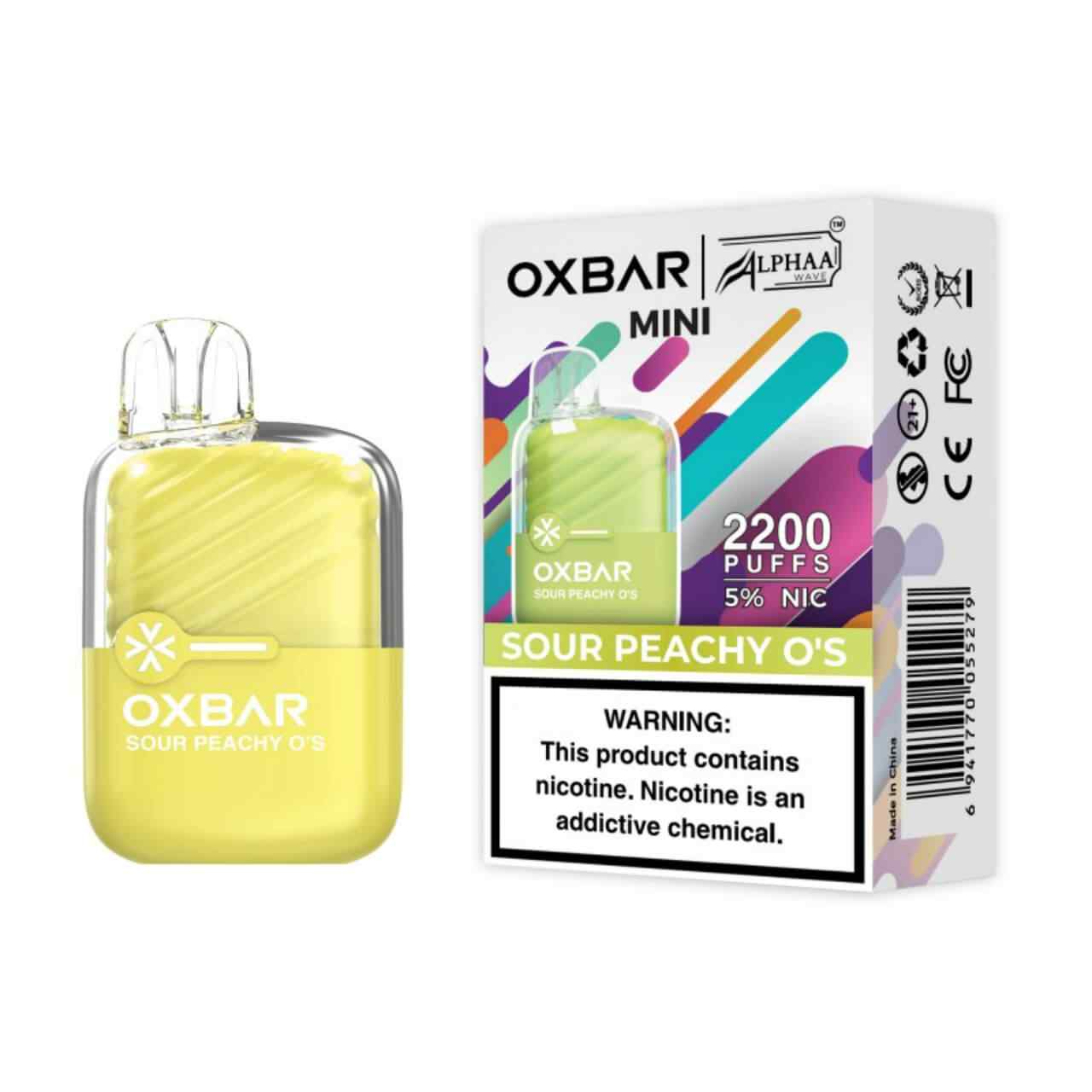 OXBAR x Alphaa Wave Mini 2200 Puff Disposable Sour Peachy O's OXBAR x Alphaa Wave Mini 2200 Puff Disposable Sour Peachy O's