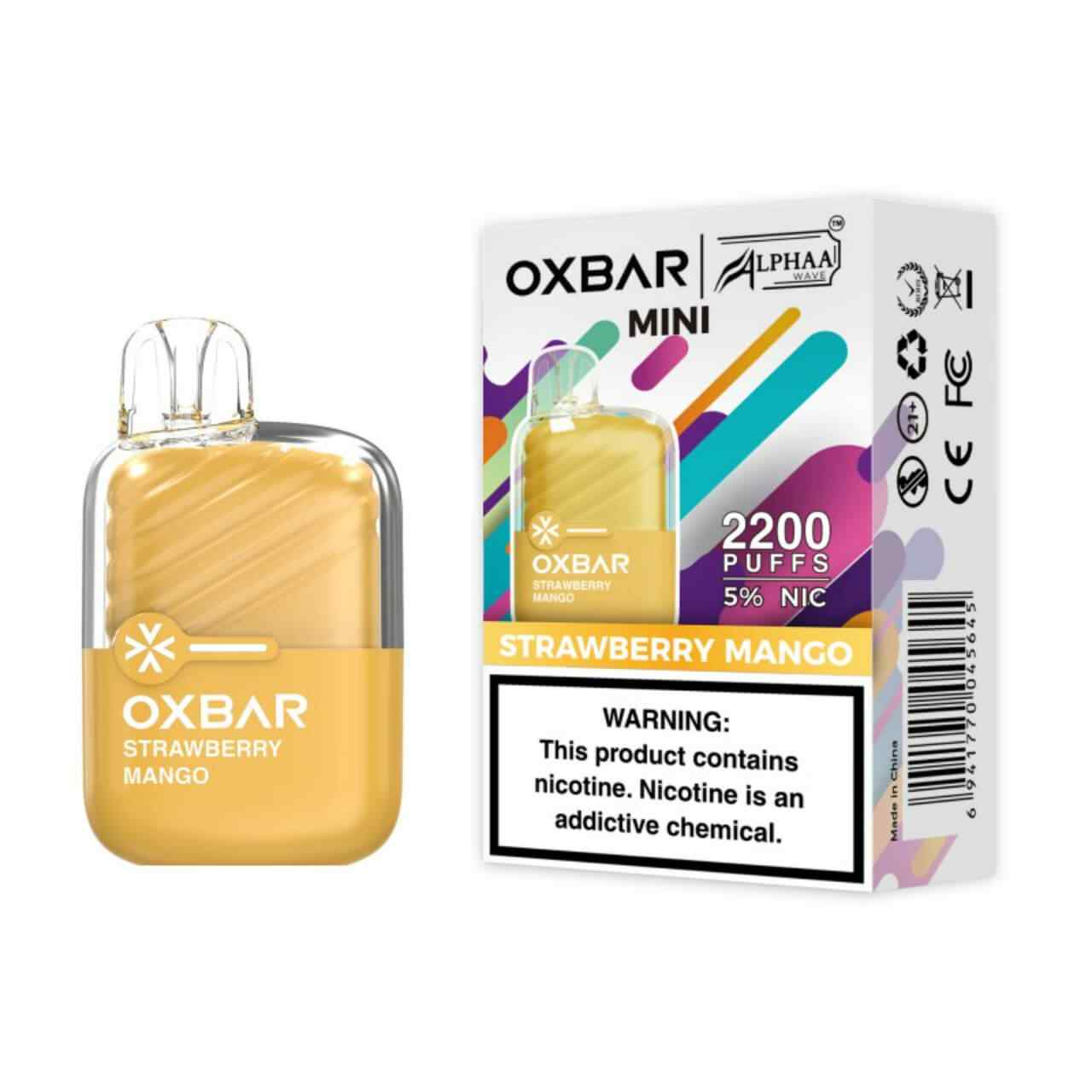 OXBAR x Alphaa Wave Mini 2200 Puff Disposable Strawberry Mango OXBAR x Alphaa Wave Mini 2200 Puff Disposable Strawberry Mango
