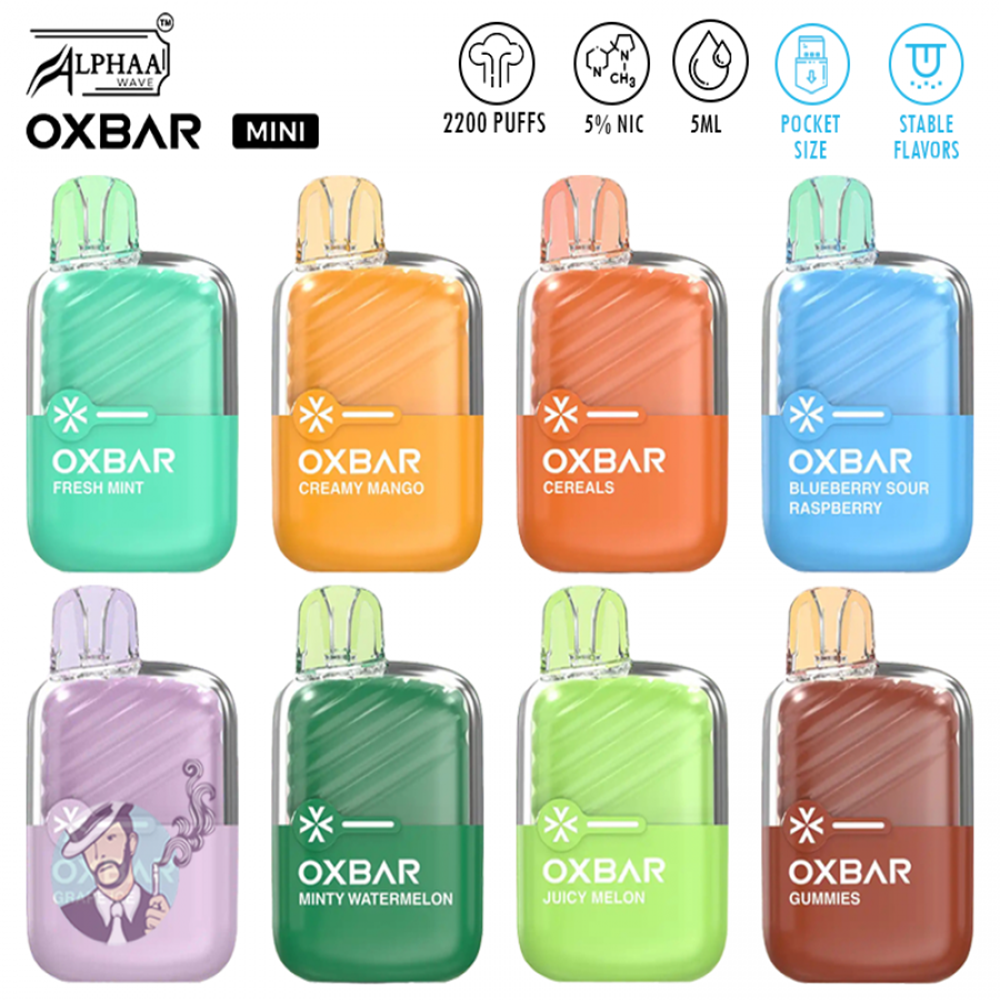 OXBAR x Alphaa Wave Mini 2200 Puff Disposable OXBAR x Alphaa Wave Mini 2200 Puff Disposable