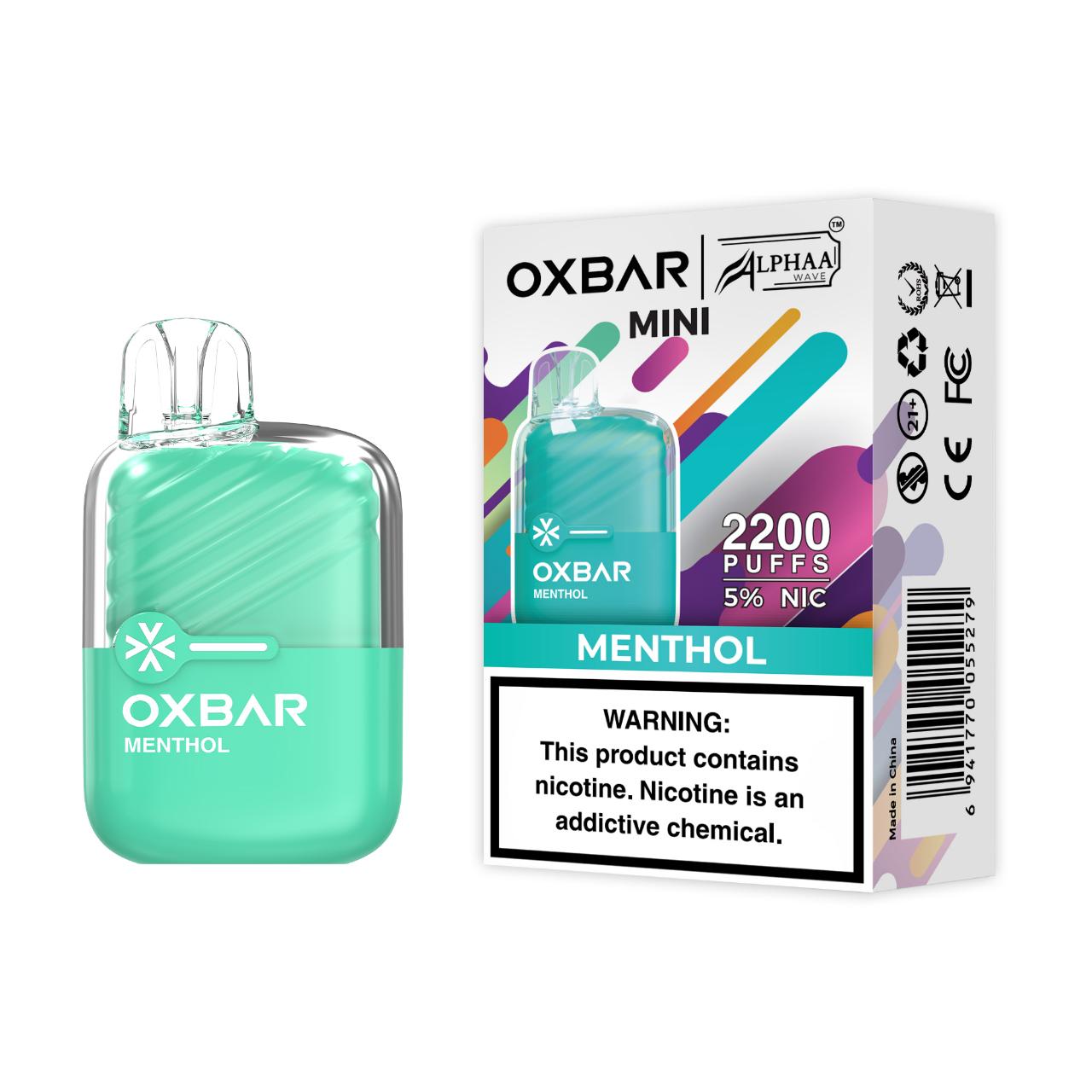 OXBAR x Alphaa Wave Mini Disposable 2200 Puffs MENTHOL OXBAR x Alphaa Wave Mini Disposable 2200 Puffs MENTHOL