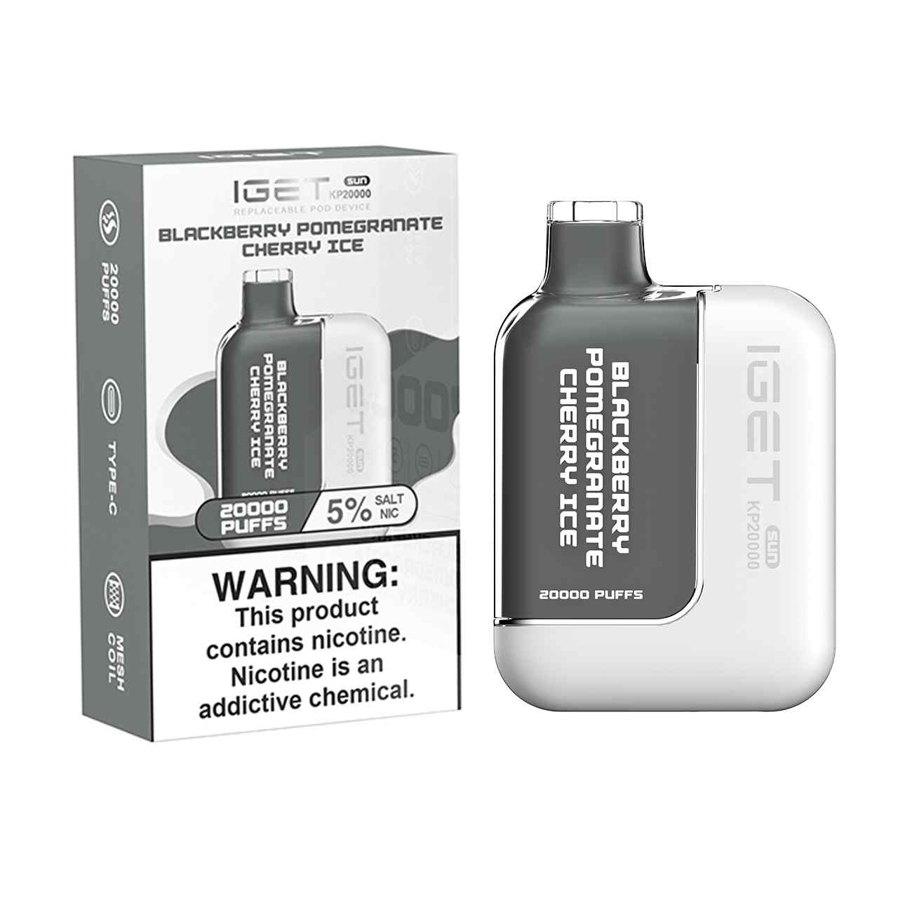 IGET Sun KP20000 Puff Replaceable Disposable Device Blackberry Pomegranate Cherry Ice IGET Sun KP20000 Puff Replaceable Disposable Device Blackberry Pomegranate Cherry Ice