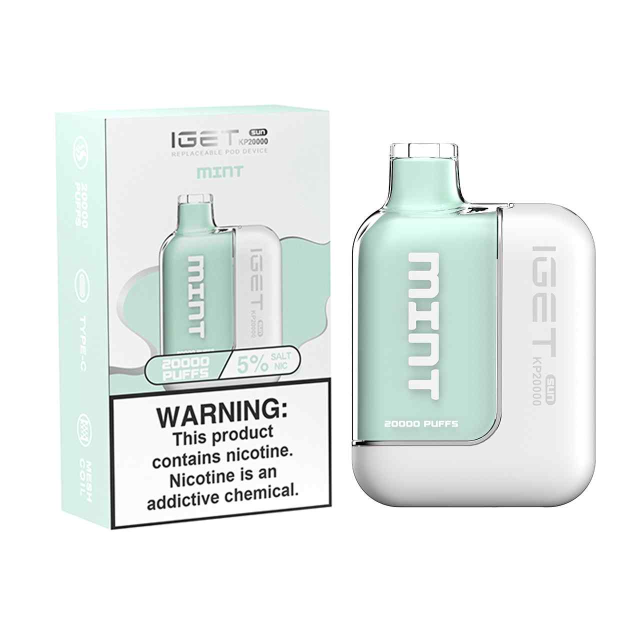 IGET Sun KP20000 Puff Replaceable Disposable Device Mint IGET Sun KP20000 Puff Replaceable Disposable Device Mint