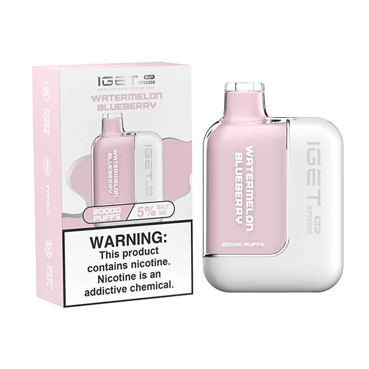 IGET Sun KP20000 Puff Replaceable Disposable Device Watermelon Blueberry IGET Sun KP20000 Puff Replaceable Disposable Device Watermelon Blueberry