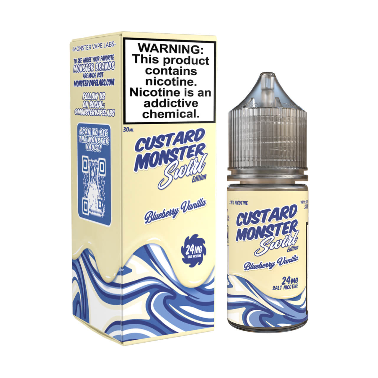 Custard Monster Swirl Edition Blueberry Vanilla Salt 30ml E-Juice 24mg Custard Monster Swirl Edition Blueberry Vanilla Salt 30ml E-Juice 24mg