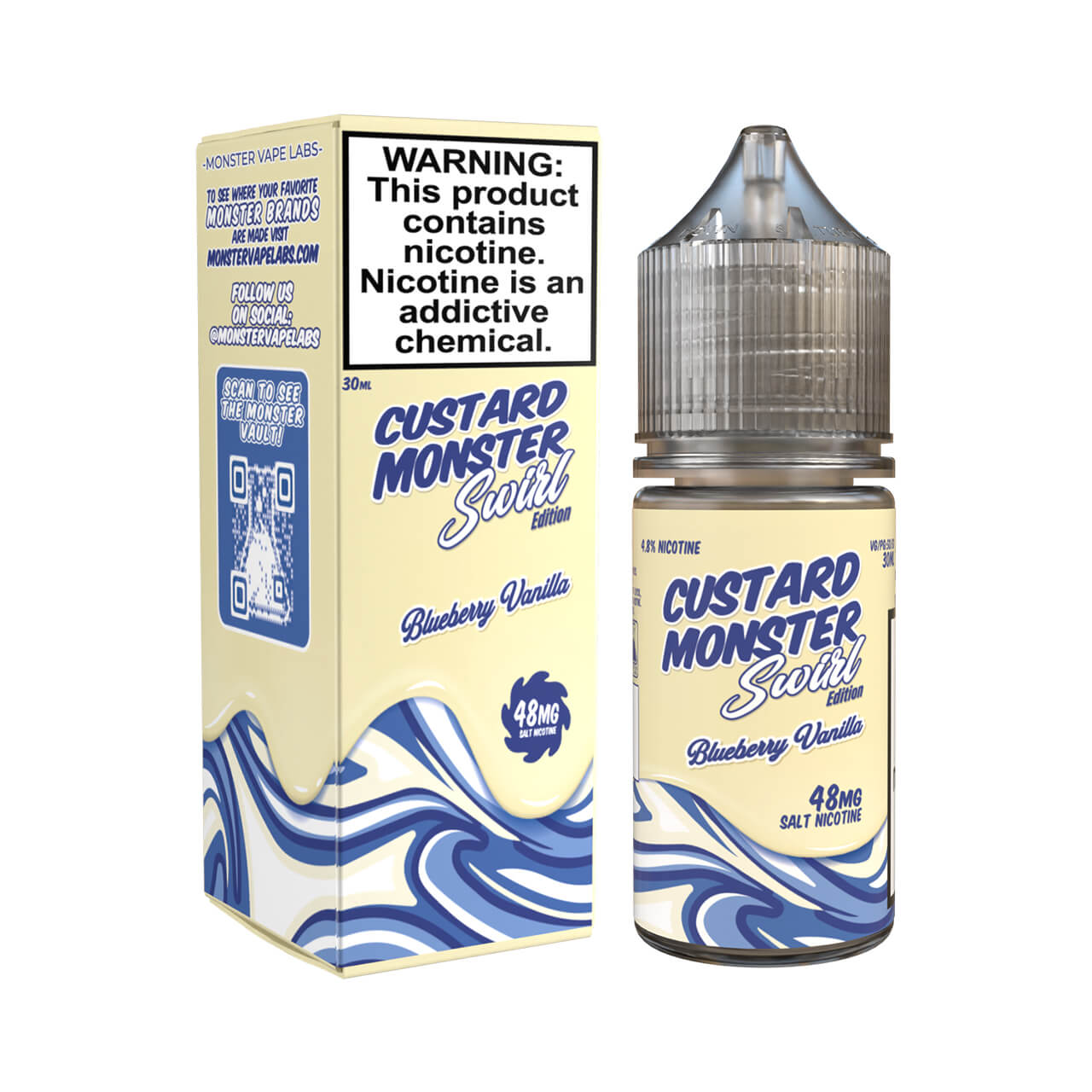 Custard Monster Swirl Edition Blueberry Vanilla Salt 30ml E-Juice 48mg Custard Monster Swirl Edition Blueberry Vanilla Salt 30ml E-Juice 48mg