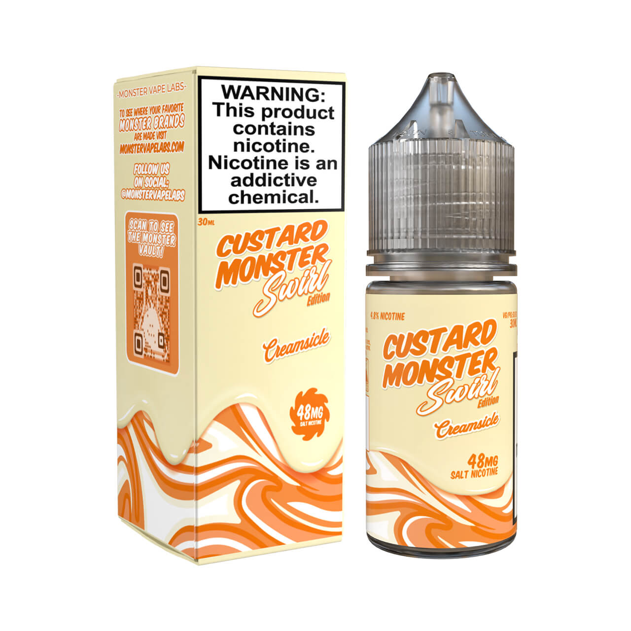 Custard Monster Swirl Edition Creamsicle Salt 30ml E-Juice 48mg Custard Monster Swirl Edition Creamsicle Salt 30ml E-Juice 48mg